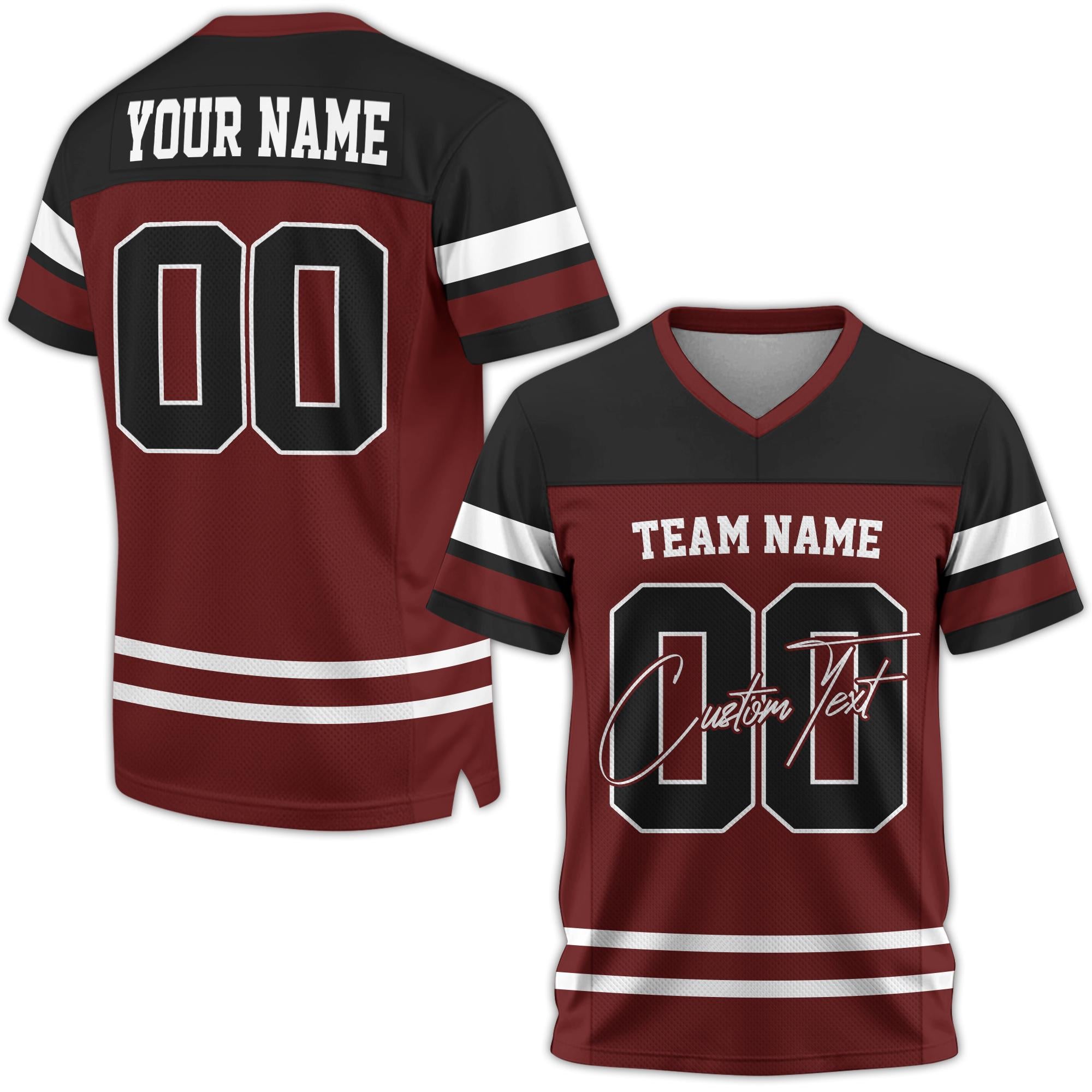 Custom Name Number Logo Football Jersey For Adult Kid Personalized Team Uniform Football Fan Tee Football V-neck Mesh Jersey For Men Women