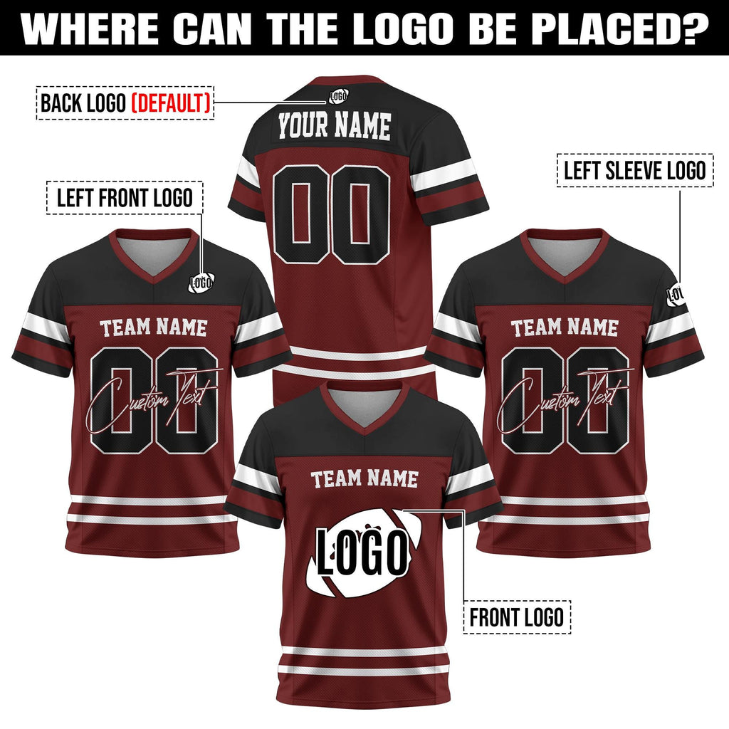 Custom Name Number Logo Football Jersey For Adult Kid Personalized Team Uniform Football Fan Tee Football V-neck Mesh Jersey For Men Women