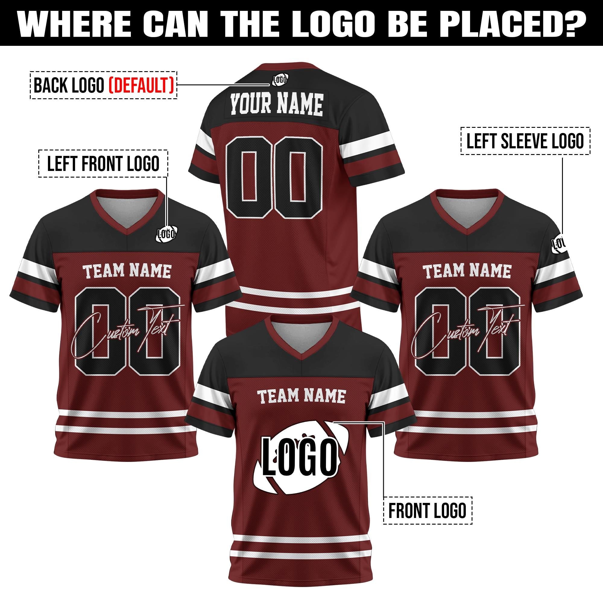 Custom Name Number Logo Football Jersey For Adult Kid Personalized Team Uniform Football Fan Tee Football V-neck Mesh Jersey For Men Women