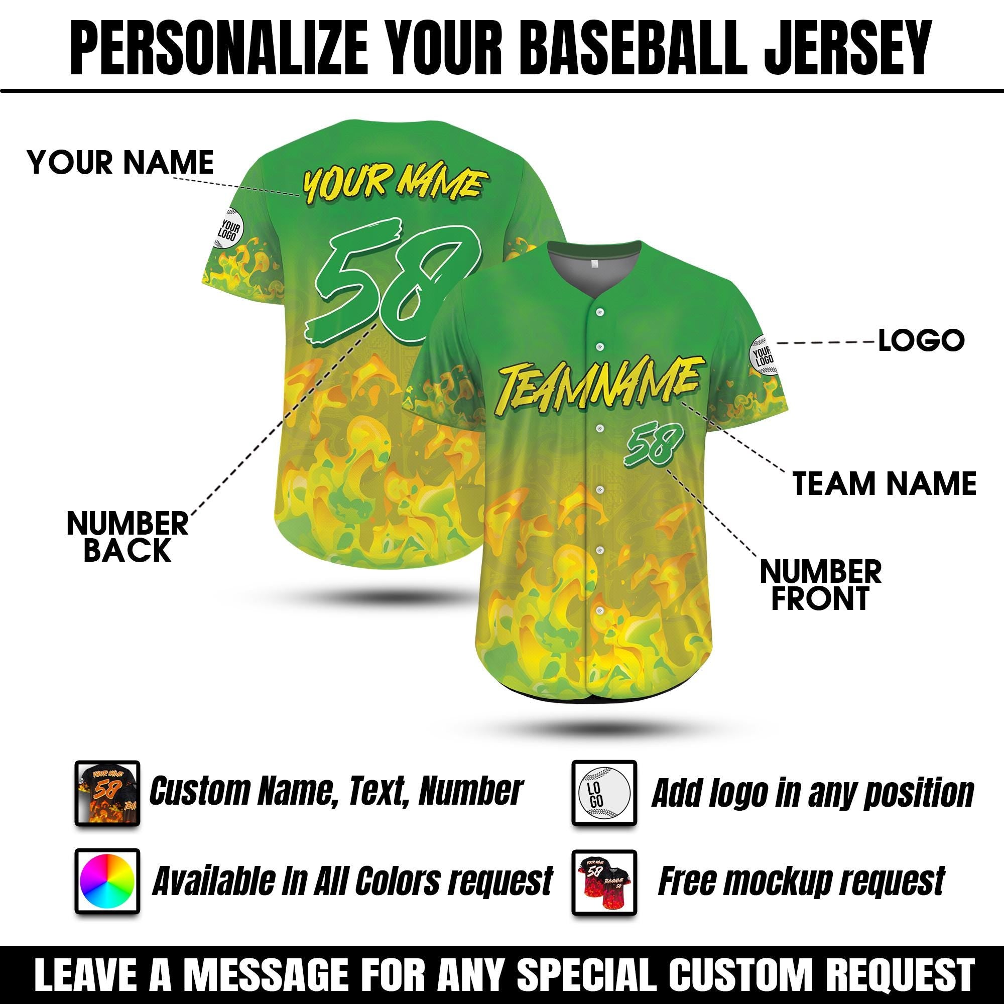 Personalized Jersey For Men Women Youth Kid Custom Baseball Team Shirt with Name Button Down Jersey Hip hop Streetwear shirt Gift for Him