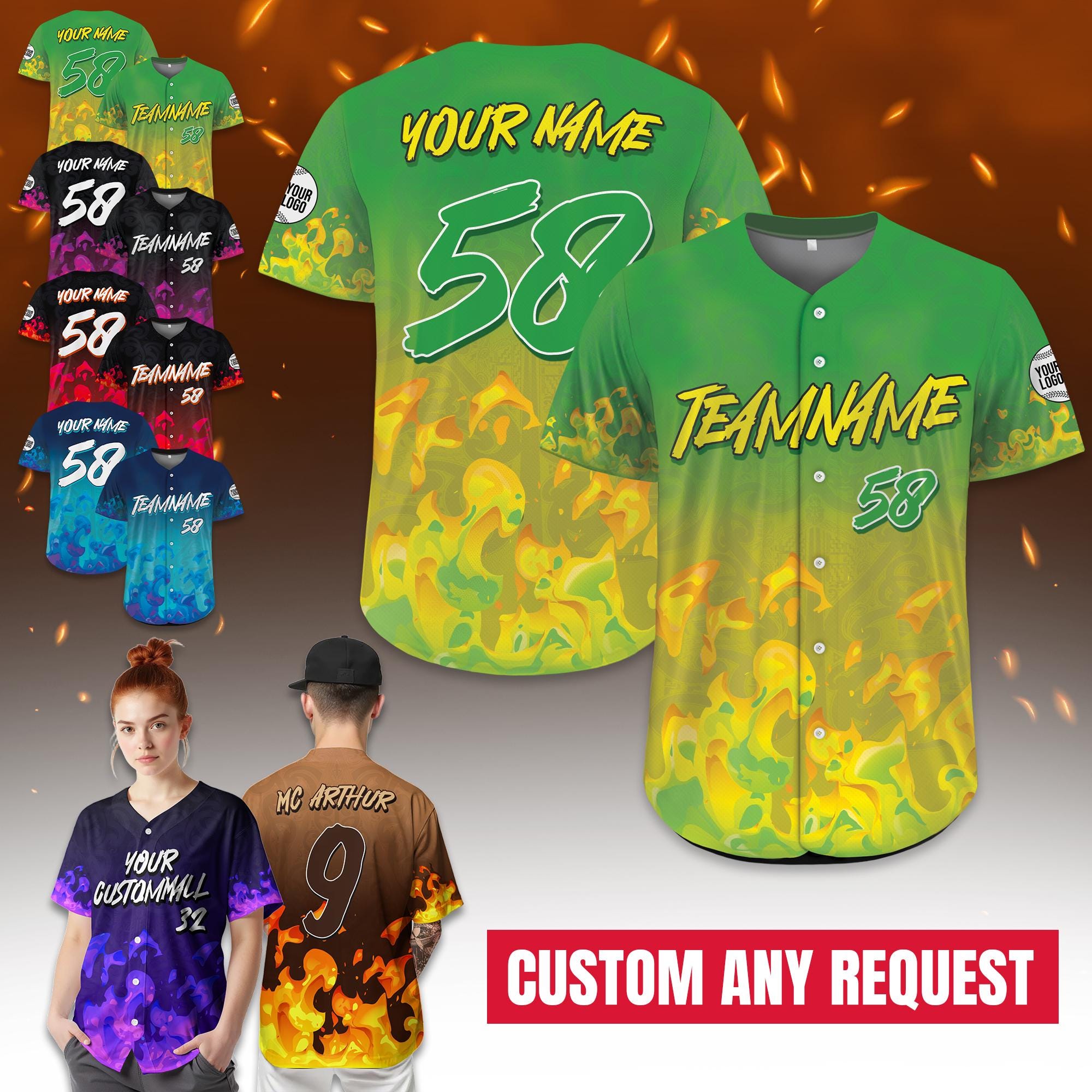 Personalized Jersey For Men Women Youth Kid Custom Baseball Team Shirt with Name Button Down Jersey Hip hop Streetwear shirt Gift for Him