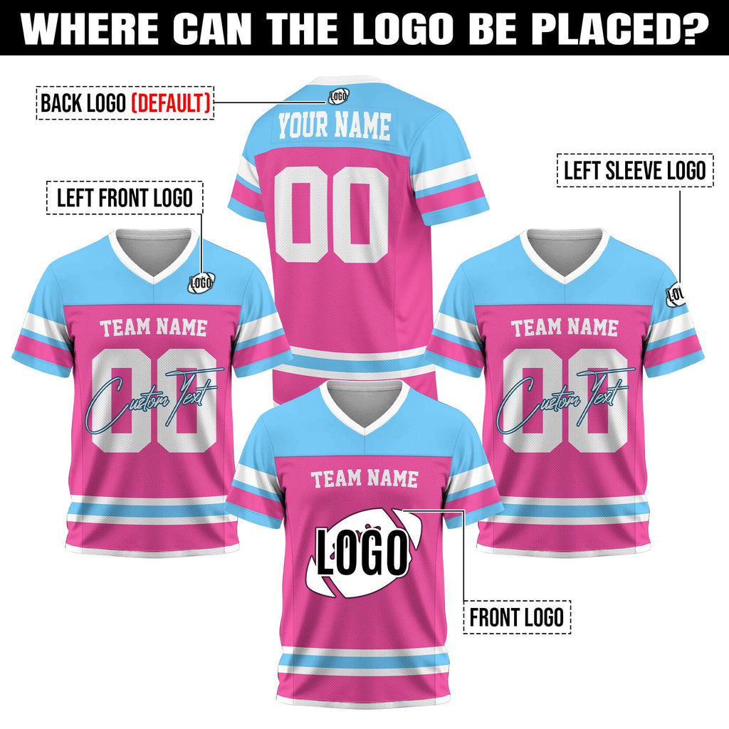 Custom Name Number Jersey Football For Adult Kid Personalized Team Uniform Football Fan Tee V-neck Jersey Gifts Family Matching Jersey