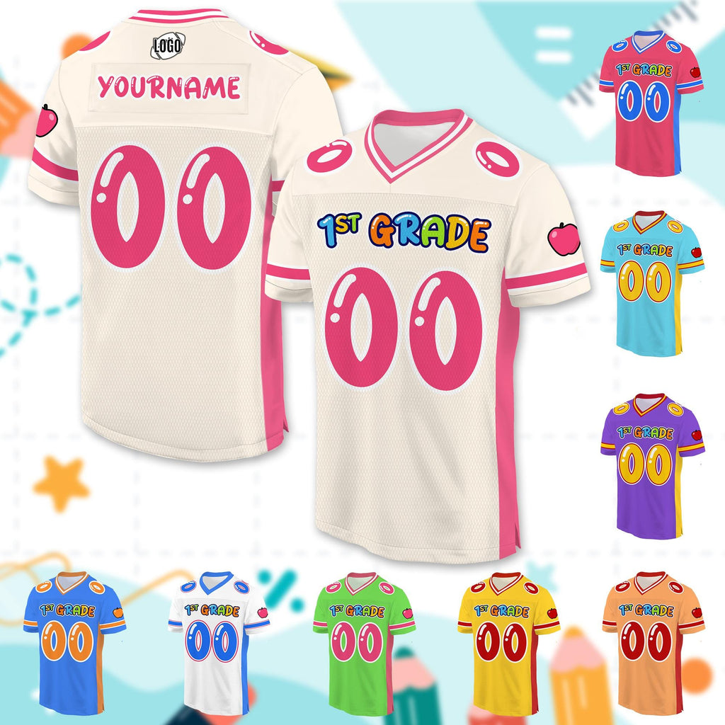 Personalized Back To School Football Jersey for Kids, Custom First Day Of School with Name, Elementary School Shirt Cute school Shirt