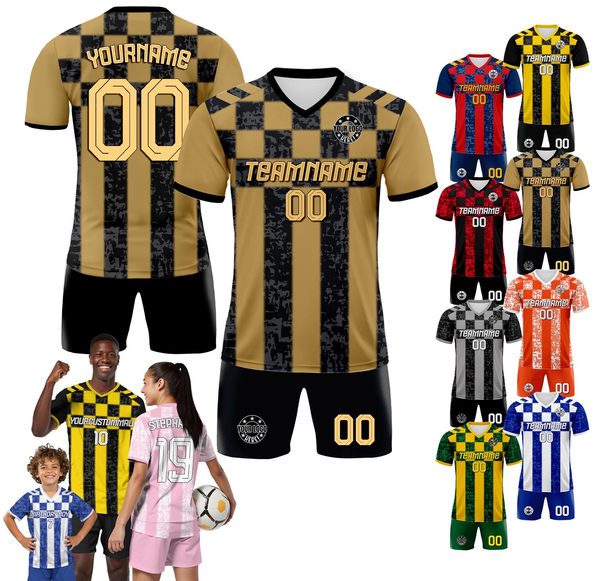 Custom Team Soccer Jersey for Boy Girl Adult Team Uniform, Personalized Jersey with Team Name Number Logo Custom Boy Soccer Jersey Gift