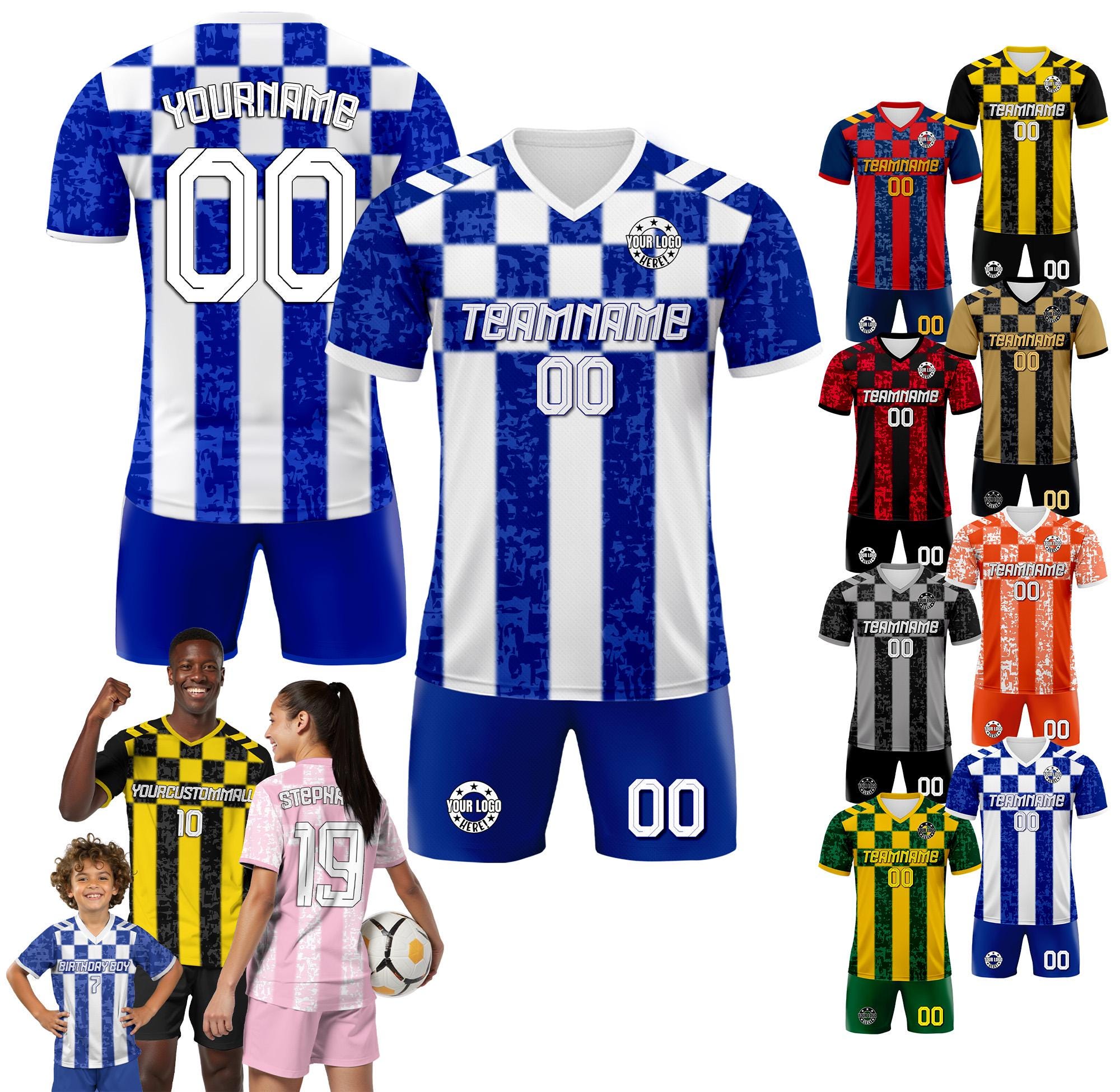 Custom Name Number Soccer Jersey for Boy Girl Adult Team Uniform, Personalized Jersey with Team Name Number Logo Custom Boy Soccer Jersey
