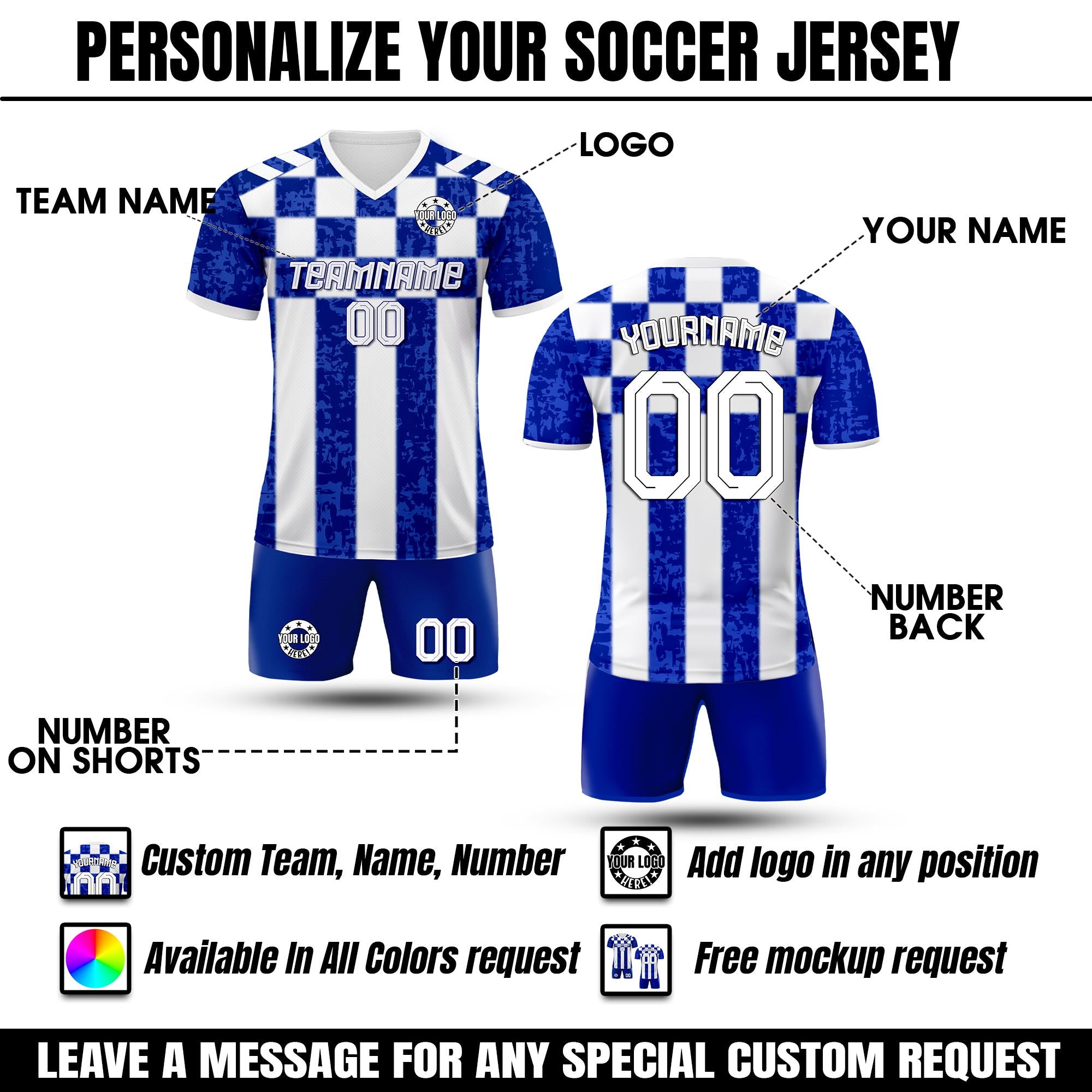 Custom Name Number Soccer Jersey for Boy Girl Adult Team Uniform, Personalized Jersey with Team Name Number Logo Custom Boy Soccer Jersey