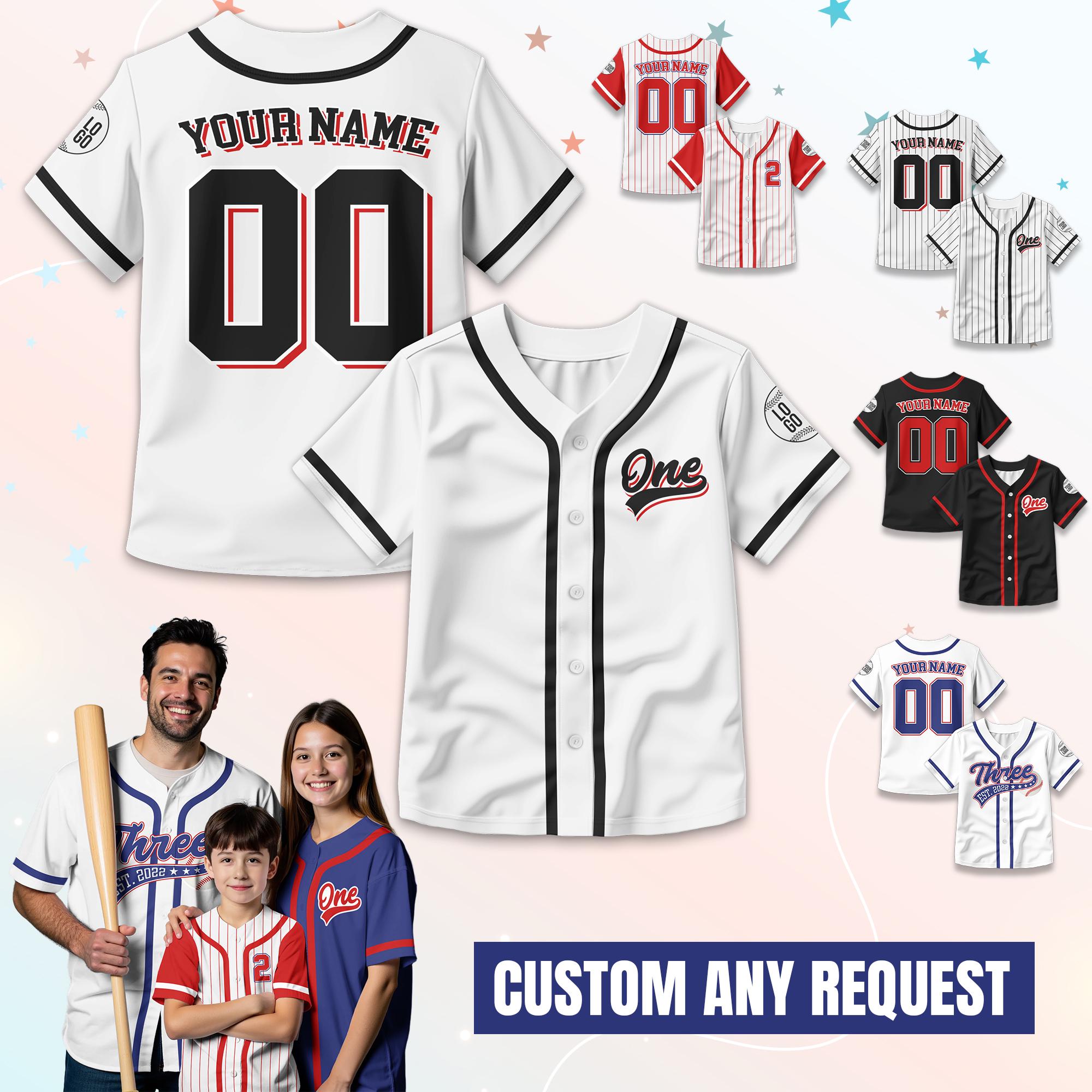 Personalized Birthday Boy Baseball Jersey for Youth Kids, Custom Baby Boy Baseball Jersey, Kids Birthday Gift, Baseball First Birthday
