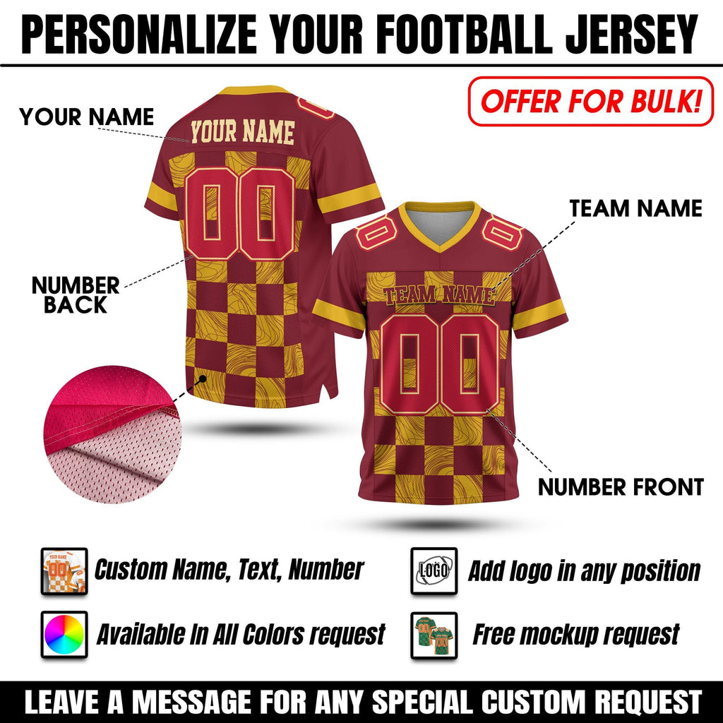 Custom Name Number Logo Football Jersey for Men Women Youth Kids, Personalized Football Jersey Uniform American Football Fans Lovers Gifts