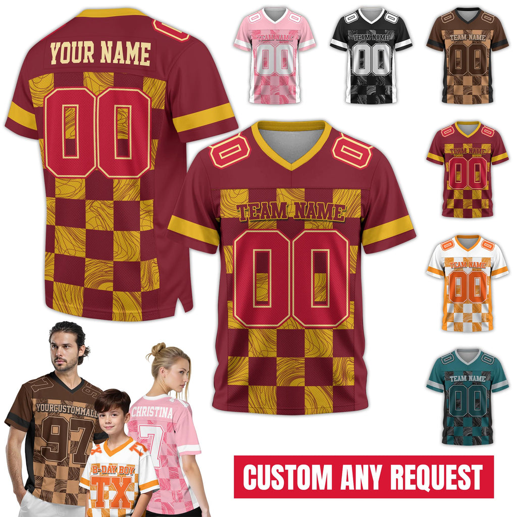 Custom Name Number Logo Football Jersey for Men Women Youth Kids, Personalized Football Jersey Uniform American Football Fans Lovers Gifts