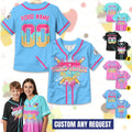 Personalized Ice Cream Drip Kids Back to School Baseball Jersey, Custom Kids School Shirt First Day of School Jersey, Cute School Shirt