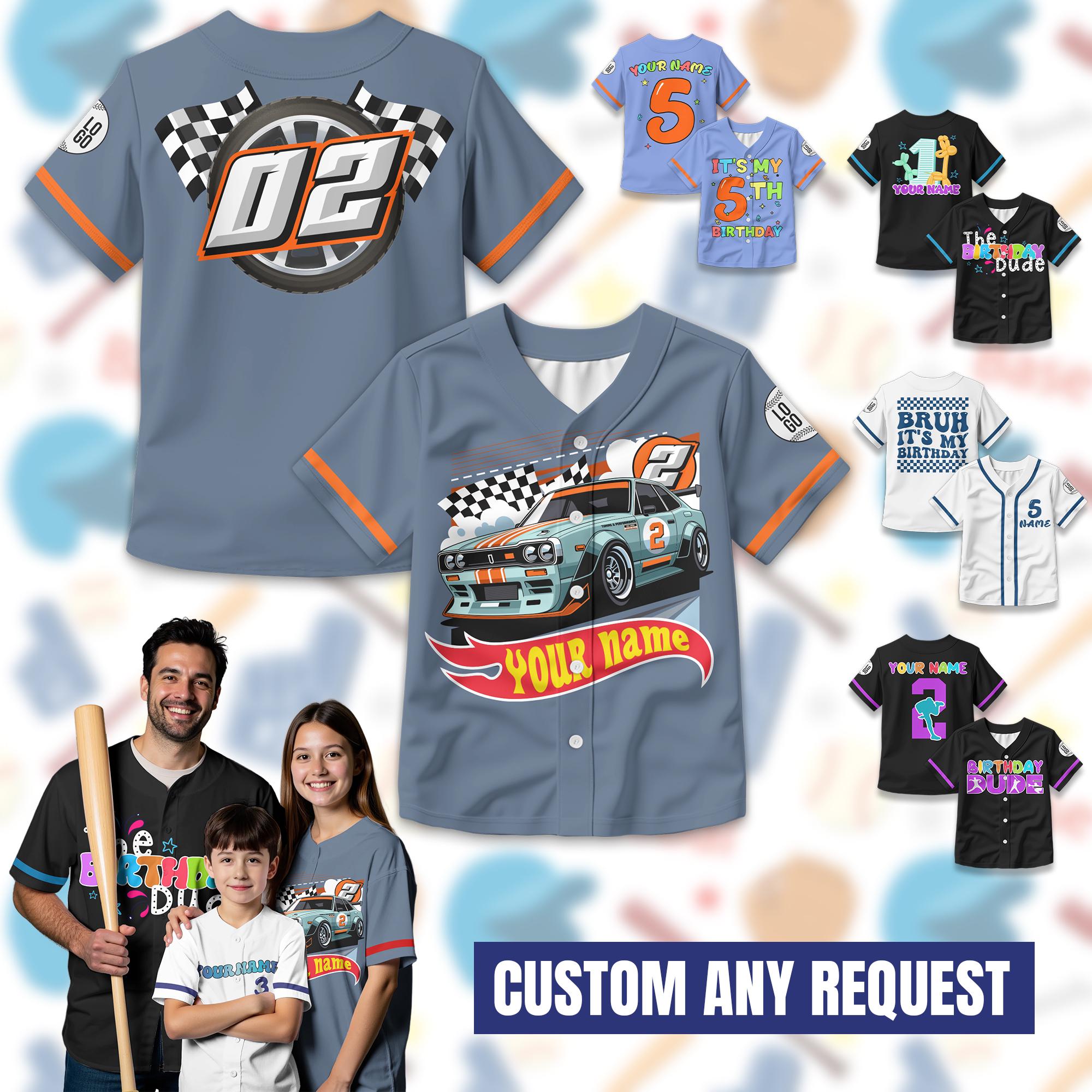 Personalized Birthday Boy Baseball Jersey for Youth Kids, Custom 1st 2nd 3rd Birthday Boy Jersey First Birthday Family Matching Jerseys Gift