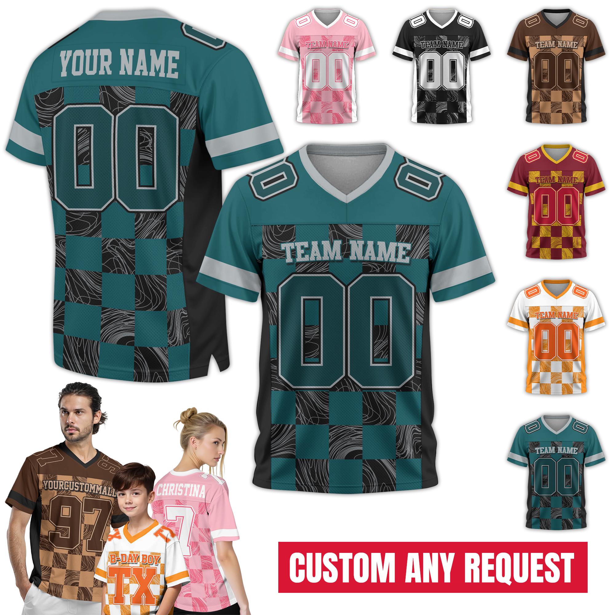 Custom Name Number Football Jersey for Men Women Youth Preschool, Personalized Football Team Uniform for Fans Lovers Gifts Concert Jersey
