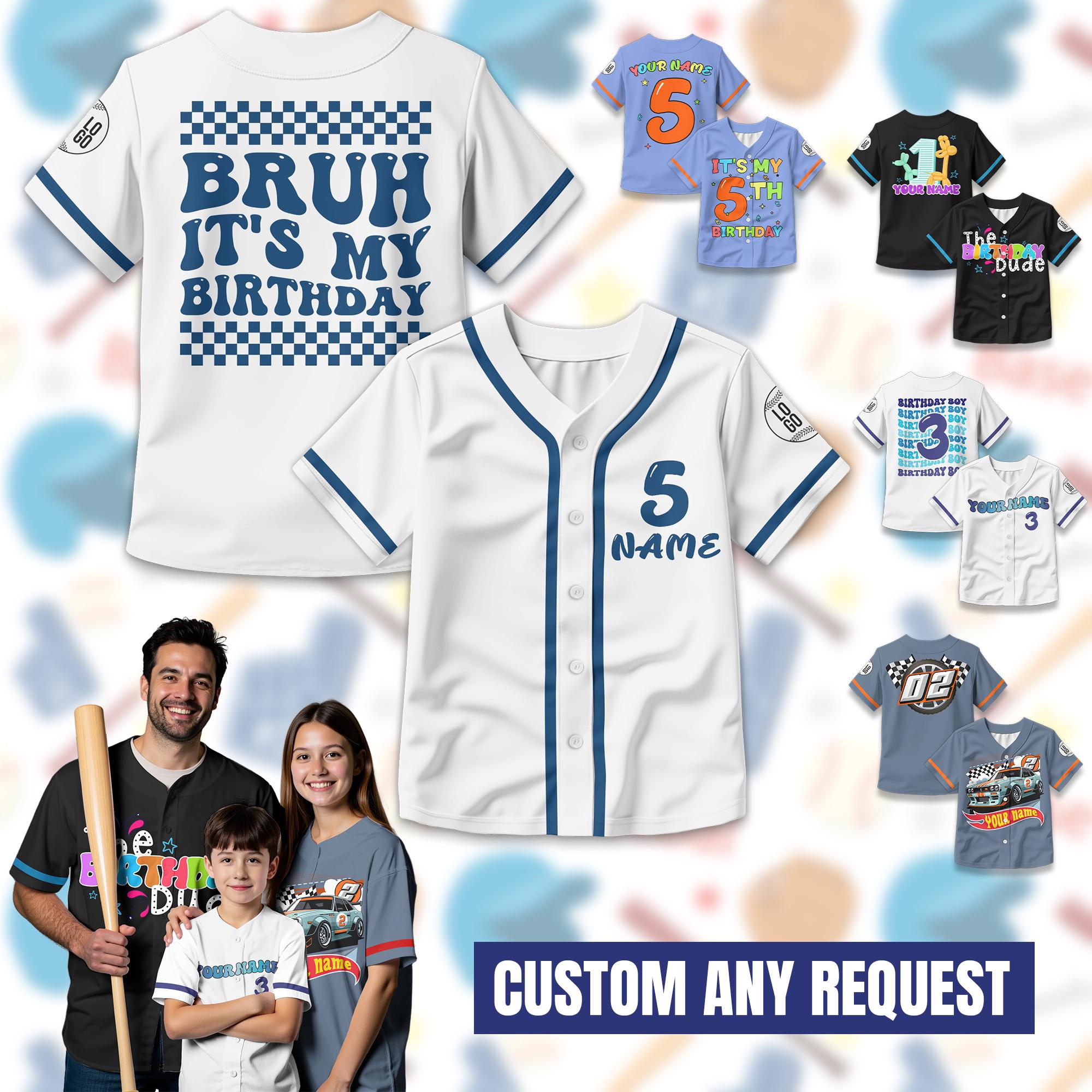 Personalized Birthday Boy Baseball Jersey for Youth Kids, Custom Kids Birthday Gift Baseball Jersey, Toddler Birthday Tee Birthday Gift Boy