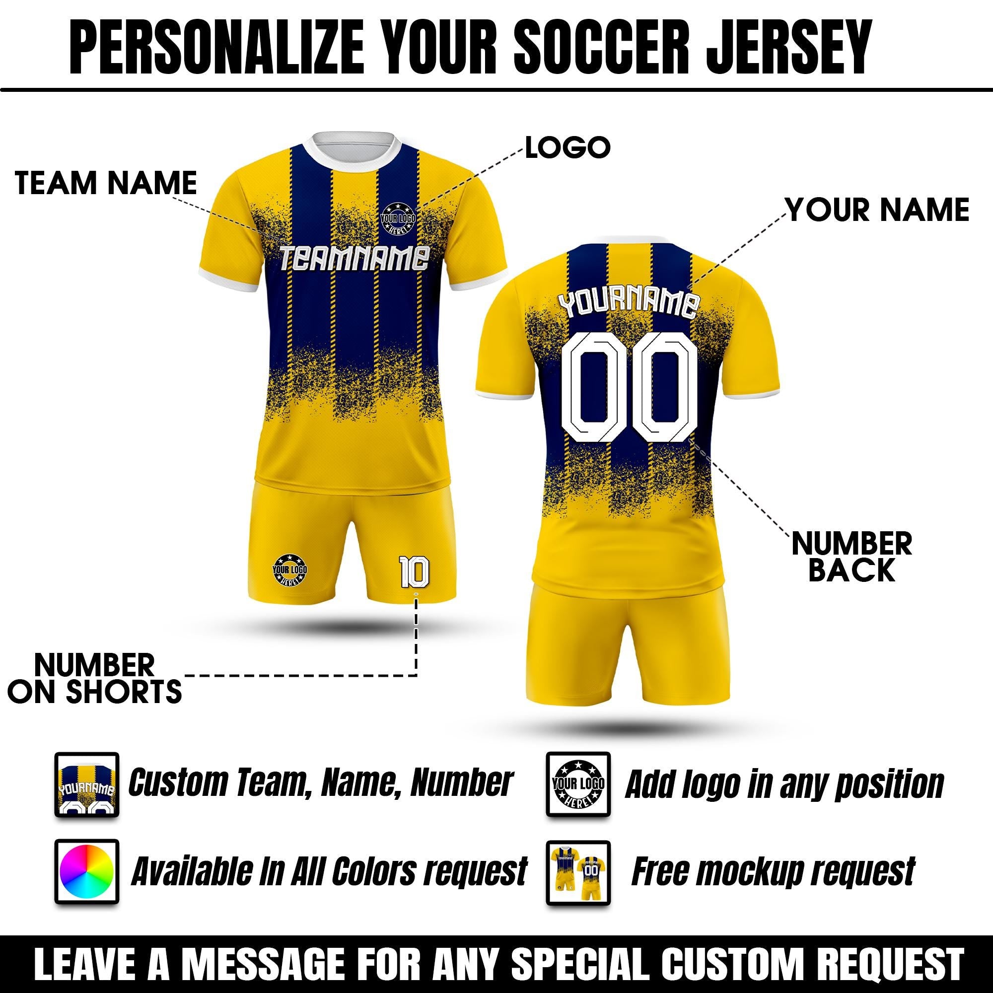 Custom Team Soccer Jersey for Boy Girl Adult Team Uniform, Personalized Jersey with Team Name Number Logo Custom Youth Soccer Jersey Gift