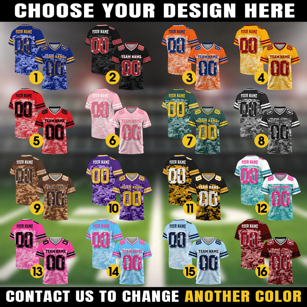 Personalized Team Name Number Football Jersey Shirt For Men Women Youth Kid, Custom Football Jersey Gift for Sport Fan Game Day Outfit
