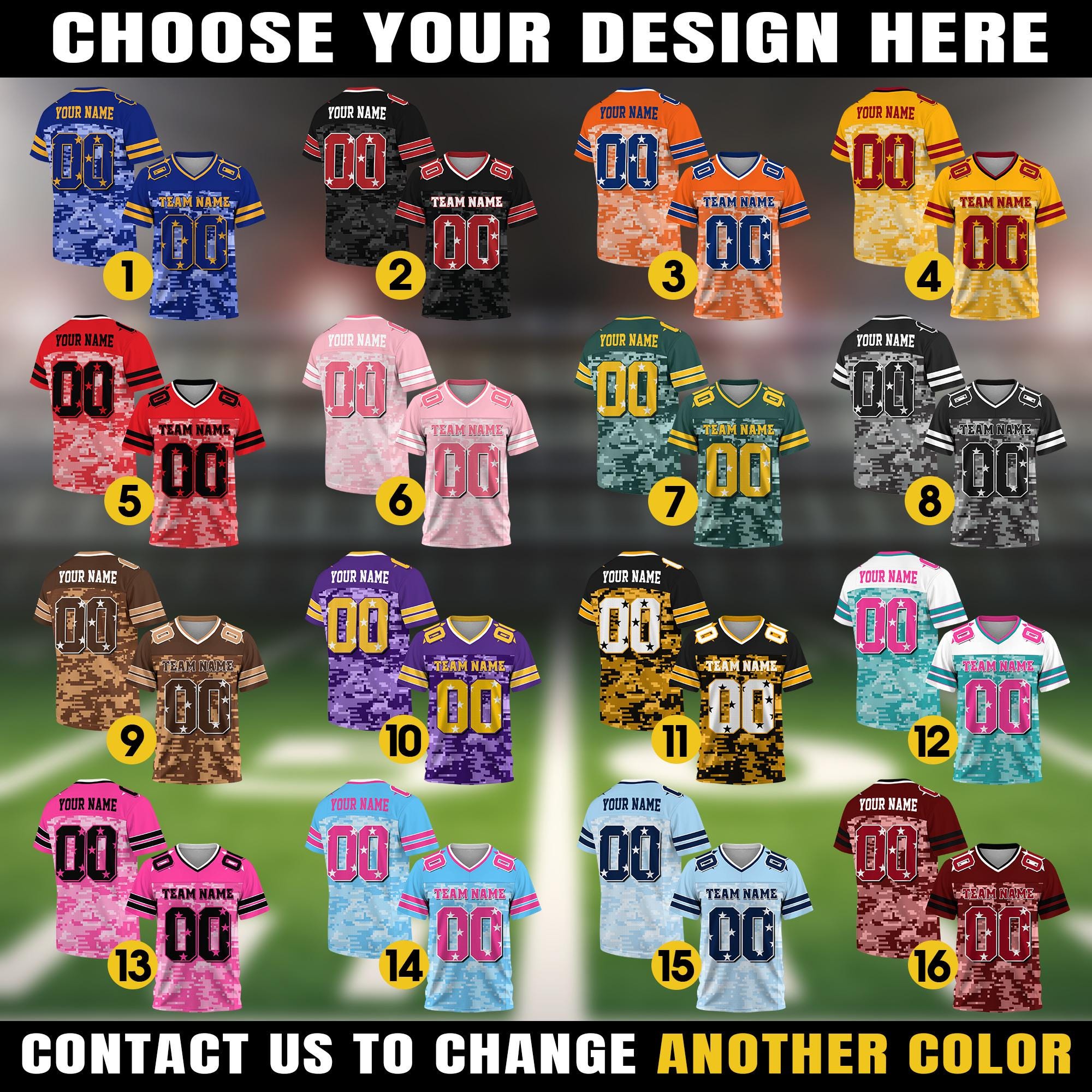 Personalized Team Name Number Football Jersey Shirt, Customized Jersey Gift for Sport Fan Uniform Game Day Outfit Birthday Gift For Him