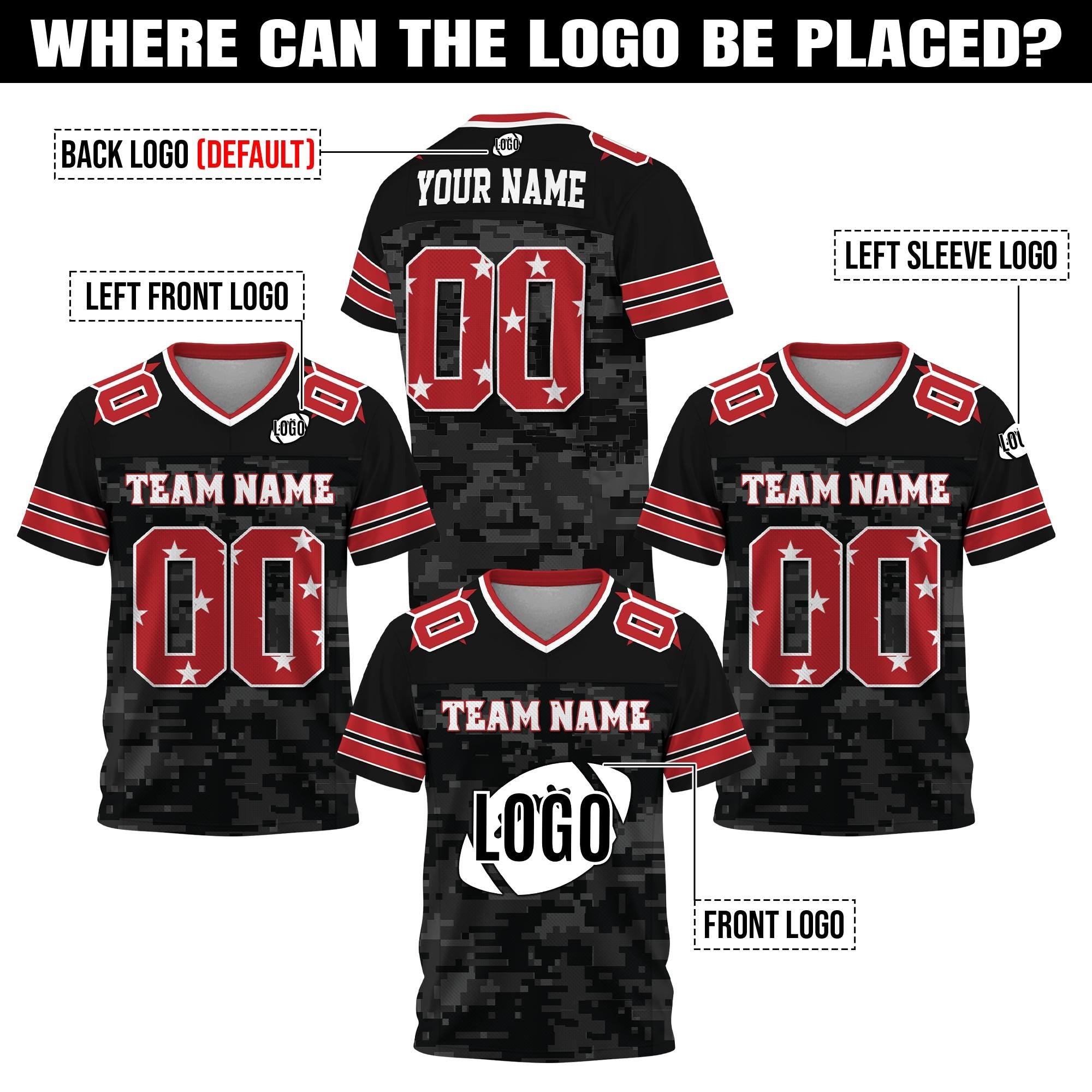 Personalized Multi-color Shirts with Team Name Number, Custom Football Shirt Game Day Outfit for Adult Kid, Birthday Gifts for Him Her