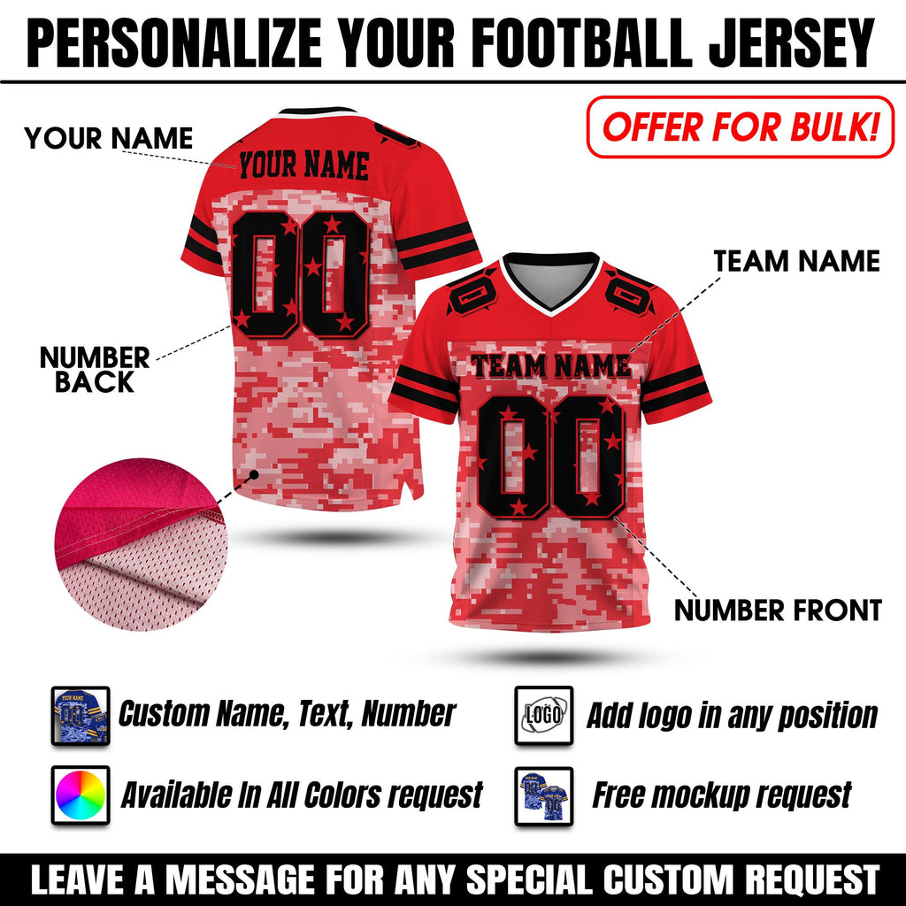 Personalized Team Name Number Football Jersey Shirt, Customized Jersey Gift for Sport Fan Uniform Game Day Outfit Birthday Gift For Him