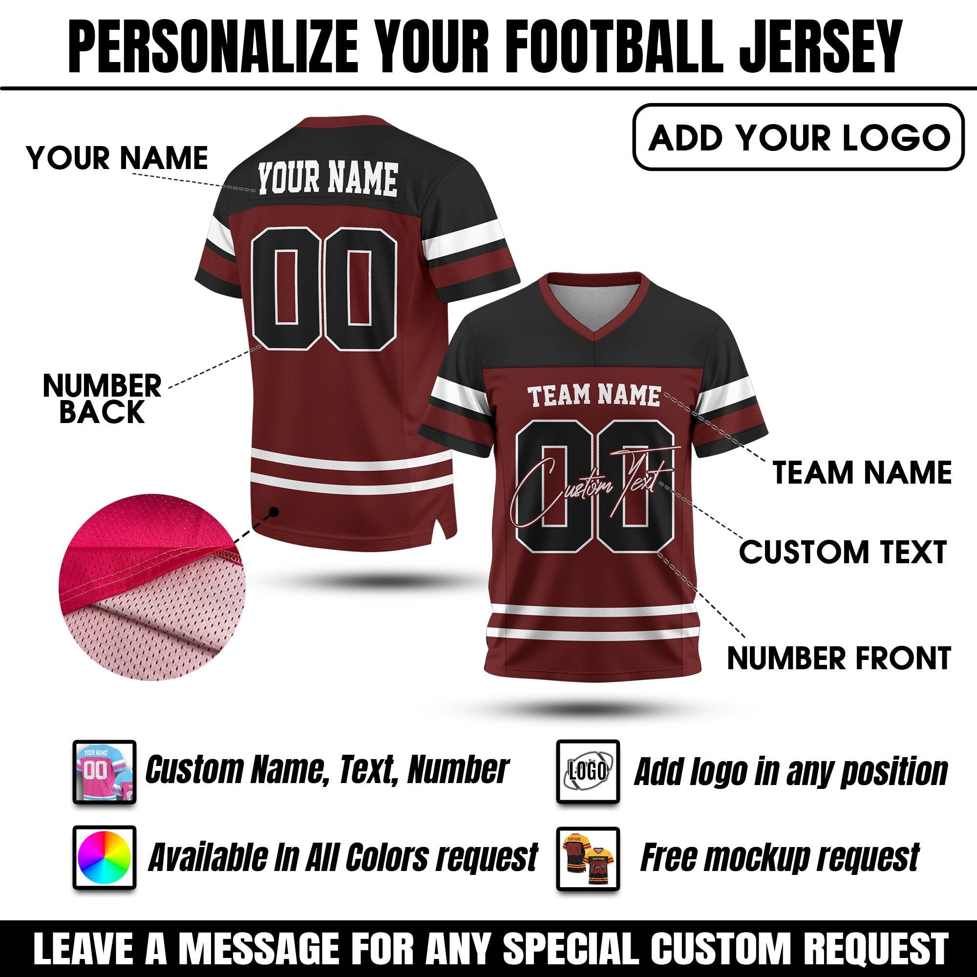 Custom Name Number Logo Football Jersey For Adult Kid Personalized Team Uniform Football Fan Tee Football V-neck Mesh Jersey For Men Women