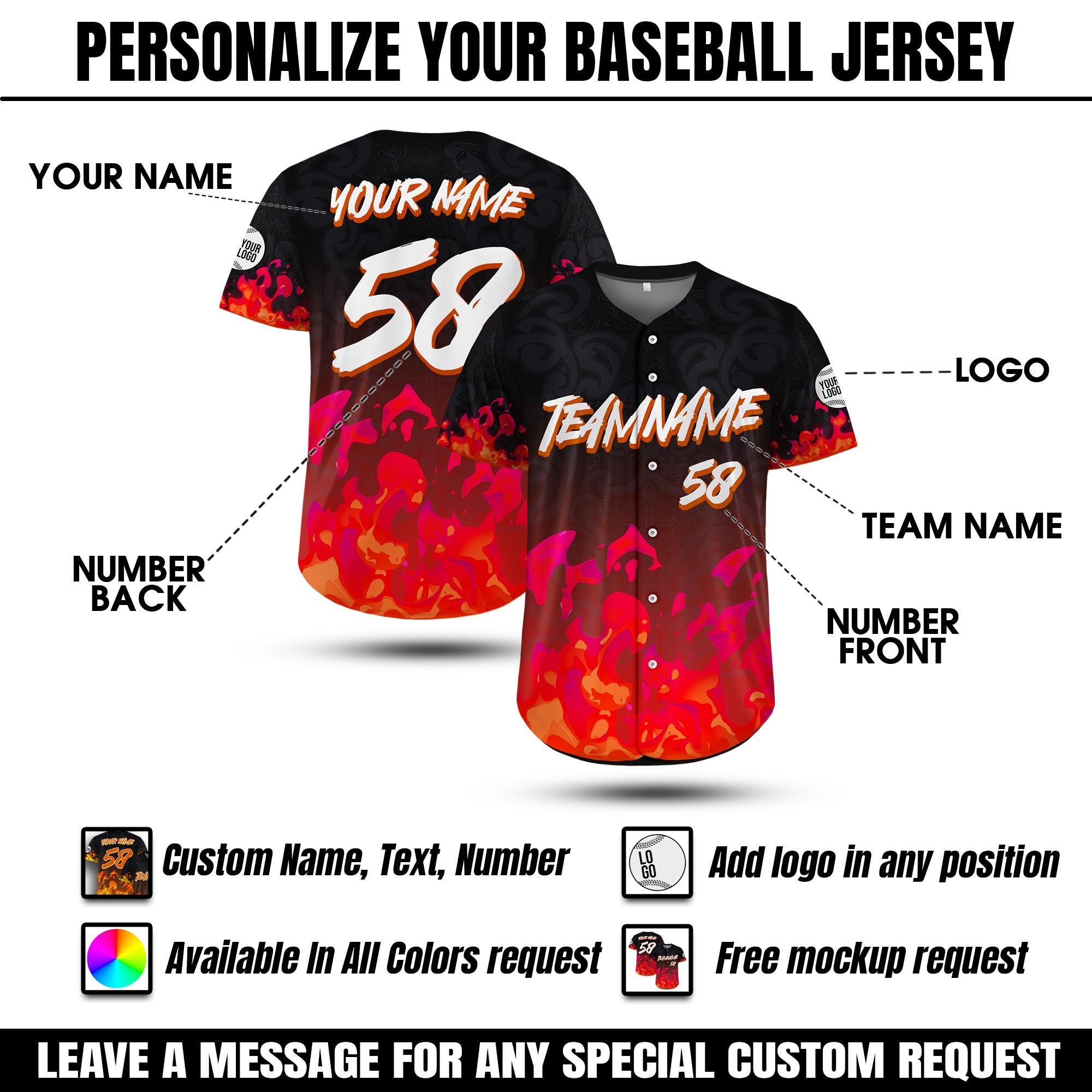 Personalized Jersey For Kid Youth Adult Custom Baseball Team Uniform with Name Button Down Shirt Couple Jersey for Baseball Lovers