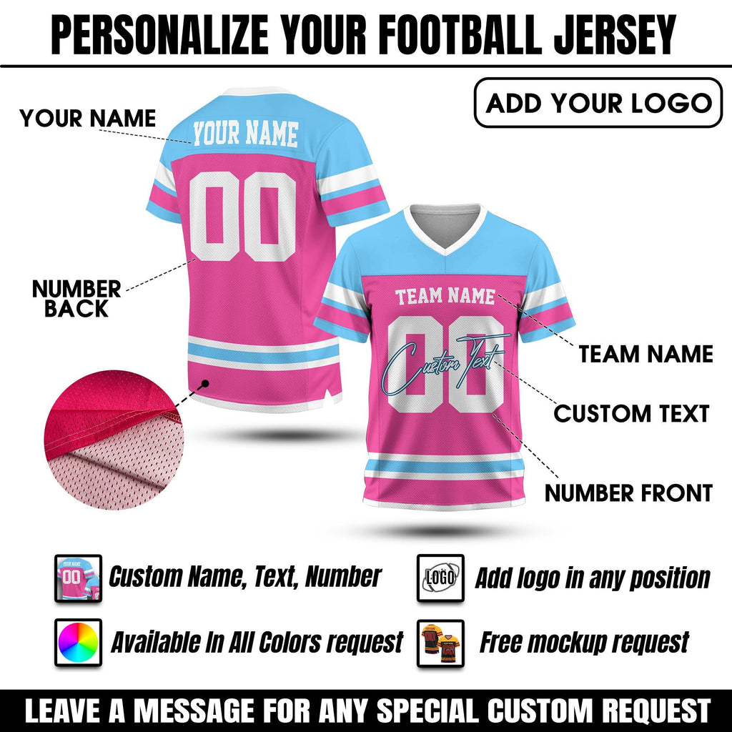 Custom Name Number Jersey Football For Adult Kid Personalized Team Uniform Football Fan Tee V-neck Jersey Gifts Family Matching Jersey