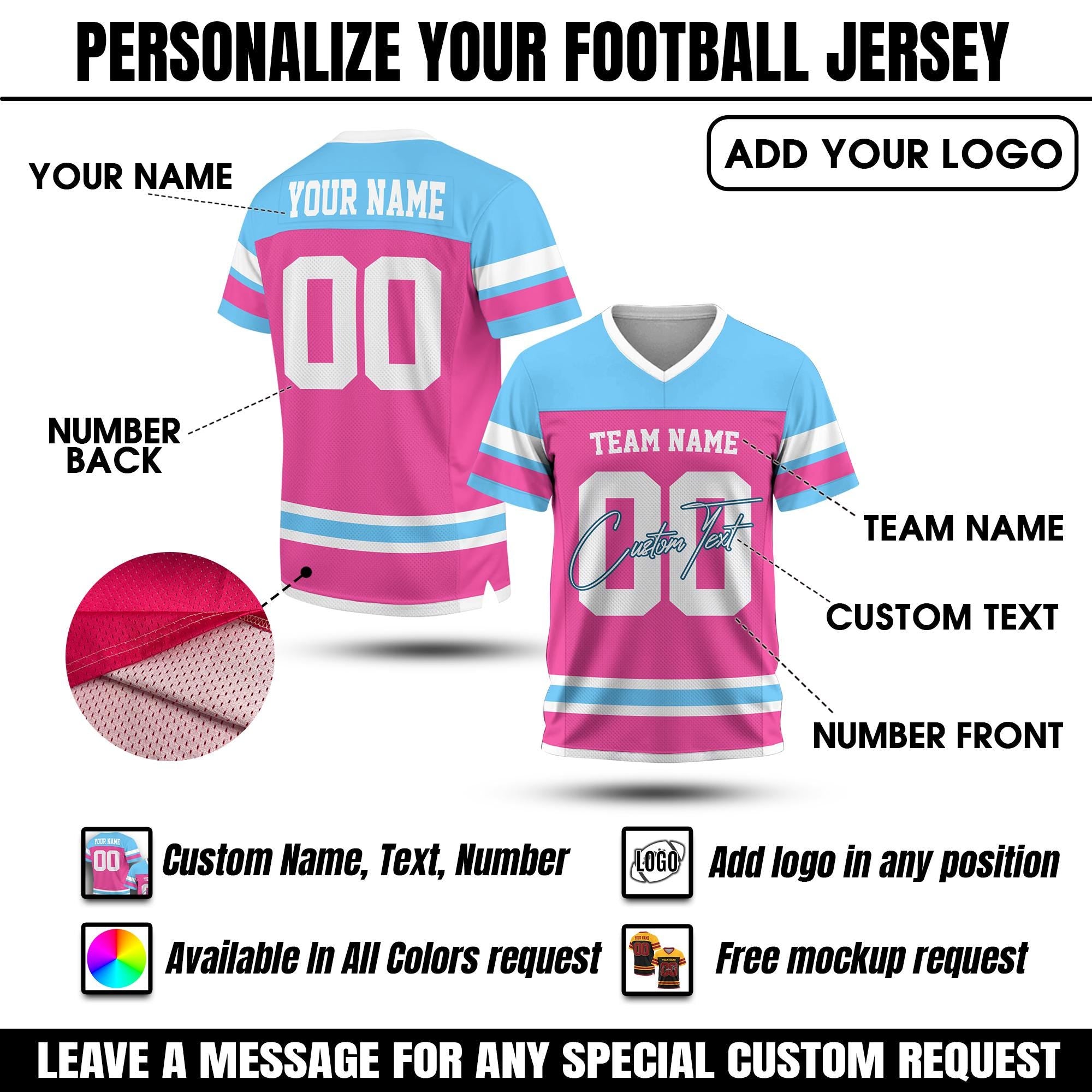 Custom Name Number Jersey Football For Adult Kid Personalized Team Uniform Football Fan Tee V-neck Jersey Gifts Family Matching Jersey