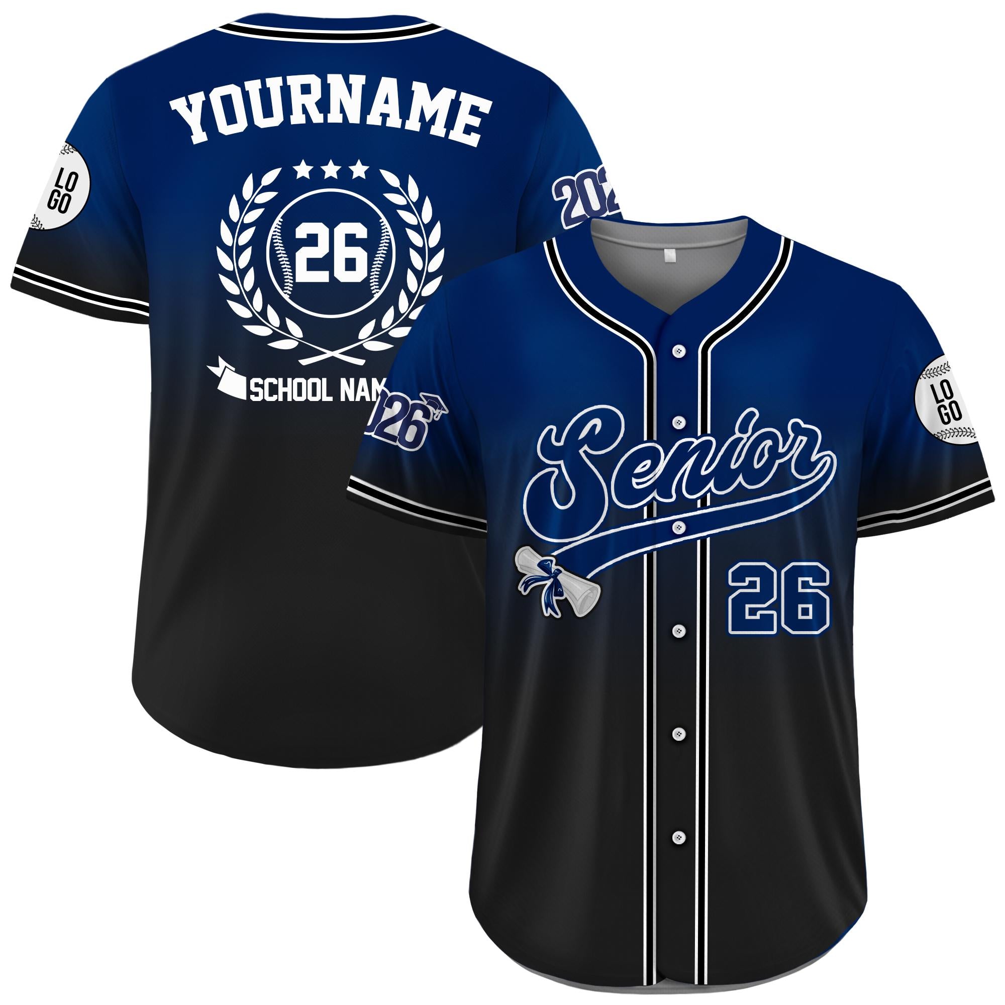 Custom Graduation Senior 2026 Baseball Jersey, Personalized High School Graduation Shirt, Graduation Squad Tee, High School Graduate Gifts