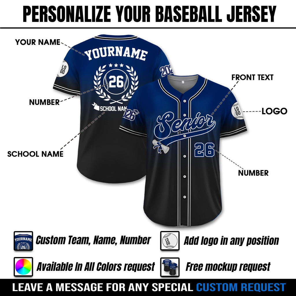 Custom Graduation Senior 2026 Baseball Jersey, Personalized High School Graduation Shirt, Graduation Squad Tee, High School Graduate Gifts