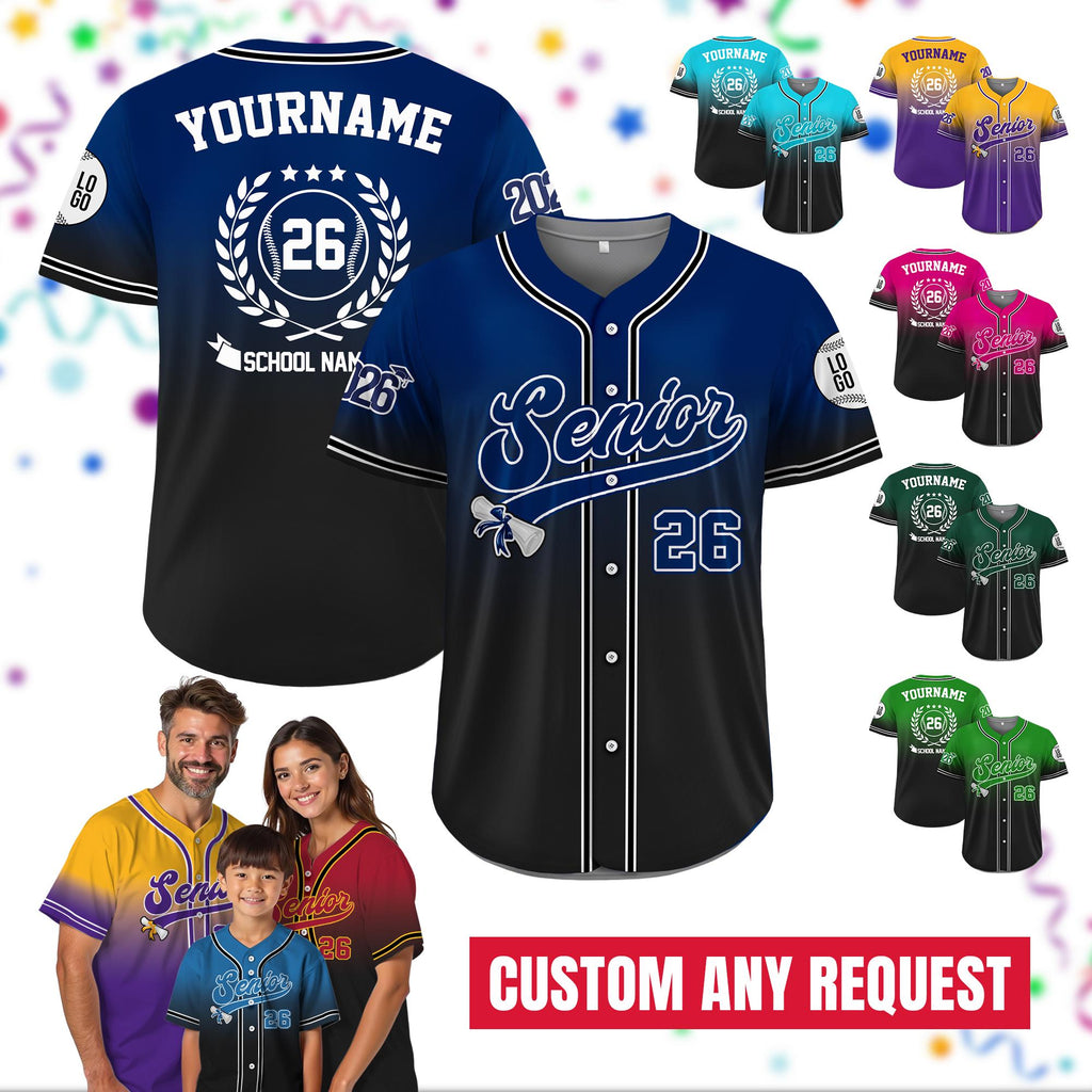 Custom Graduation Senior 2026 Baseball Jersey, Personalized High School Graduation Shirt, Graduation Squad Tee, High School Graduate Gifts
