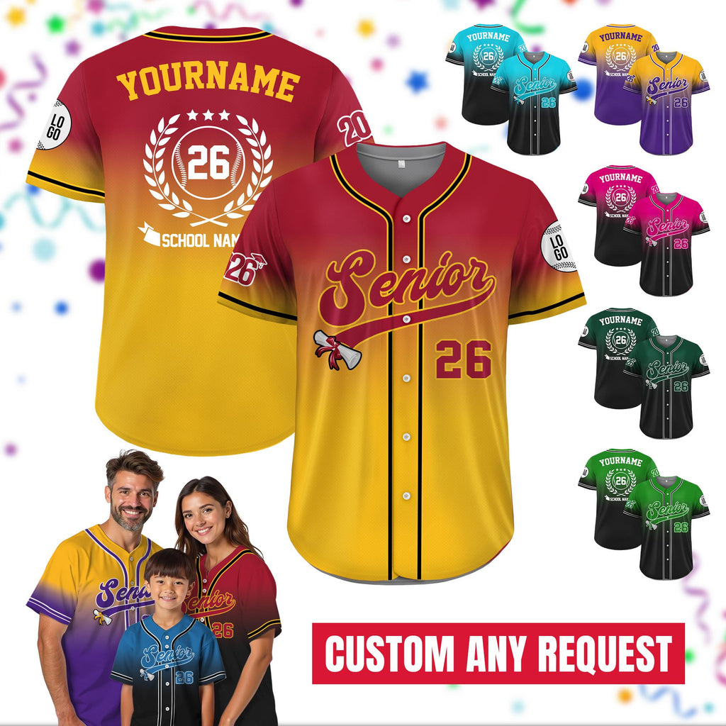 Custom Graduation Senior 2026 Baseball Jersey, Personalized High School Graduation Shirt, 2026 Graduation gift, Group 2026 Grad Tees
