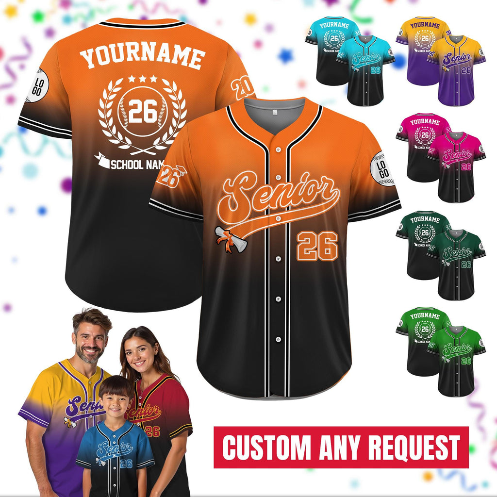 Custom Graduation Senior 2026 Baseball Jersey, Personalized High School Graduation Shirt, 2026 Graduation gift, Proud senior mom