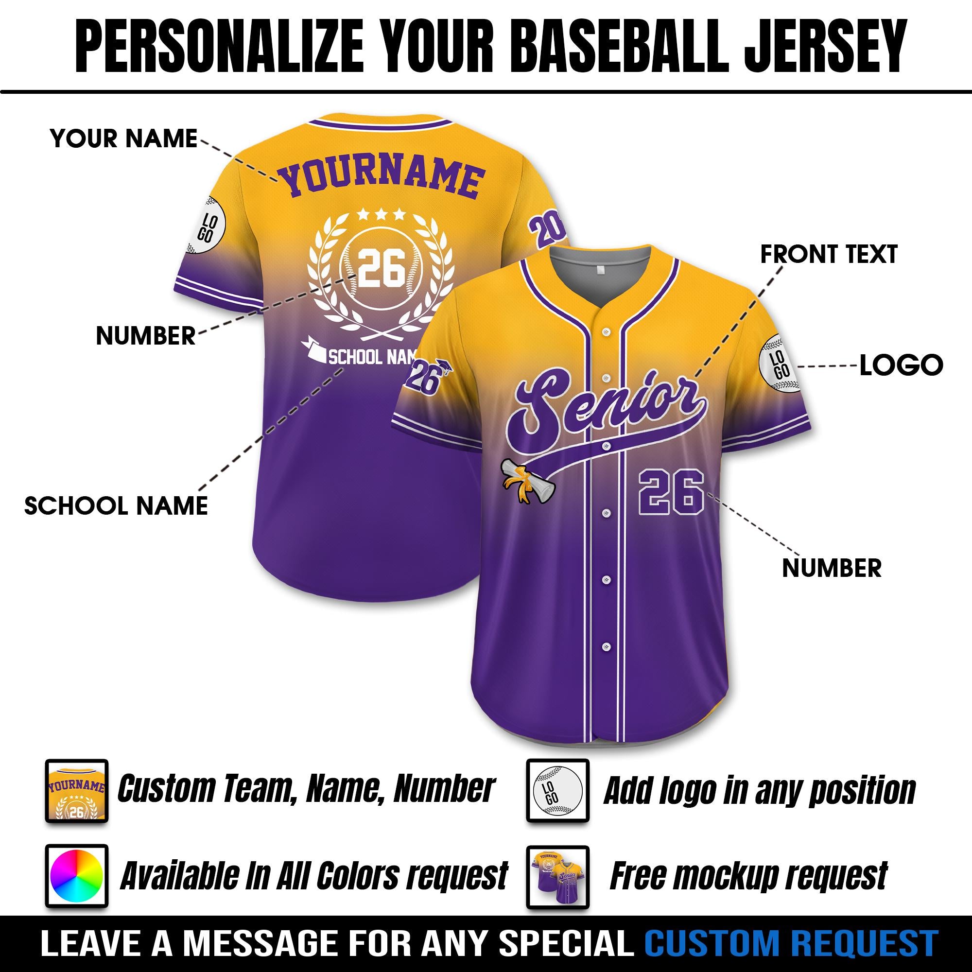 Custom Graduation Senior 2026 Baseball Shirt For Adult Kid, Personalized Graduation Shirt 2026 for Family, Class of 2026 College Senior Gift
