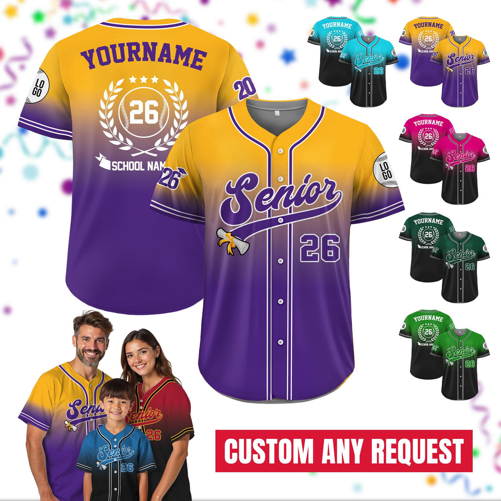 Custom Graduation Senior 2026 Baseball Shirt For Adult Kid, Personalized Graduation Shirt 2026 for Family, Class of 2026 College Senior Gift