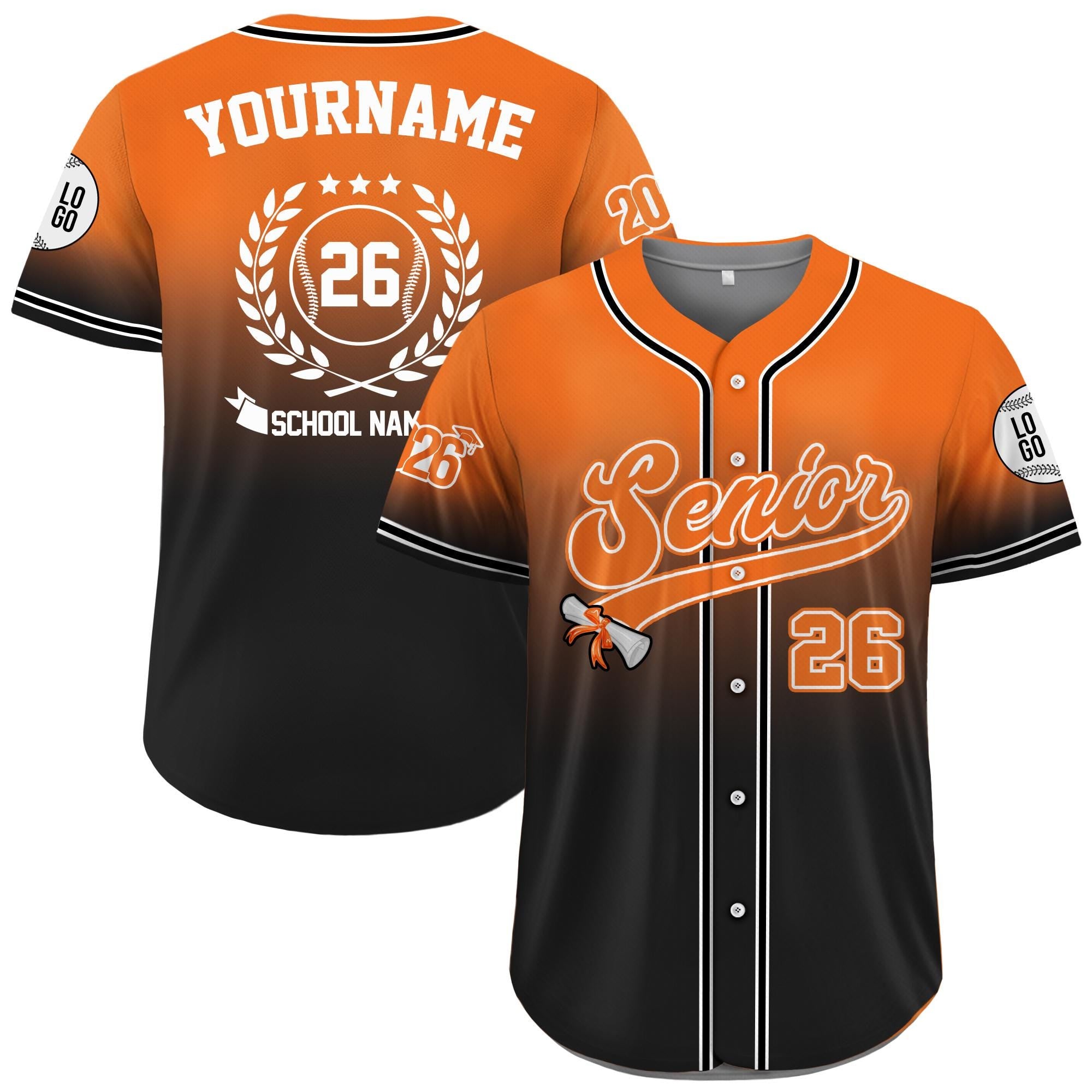 Custom Senior 2026 Baseball Jersey For Men Women Youth Kid, Personalized Graduation Shirt - College High School Senior, Class of 2026 Shirt