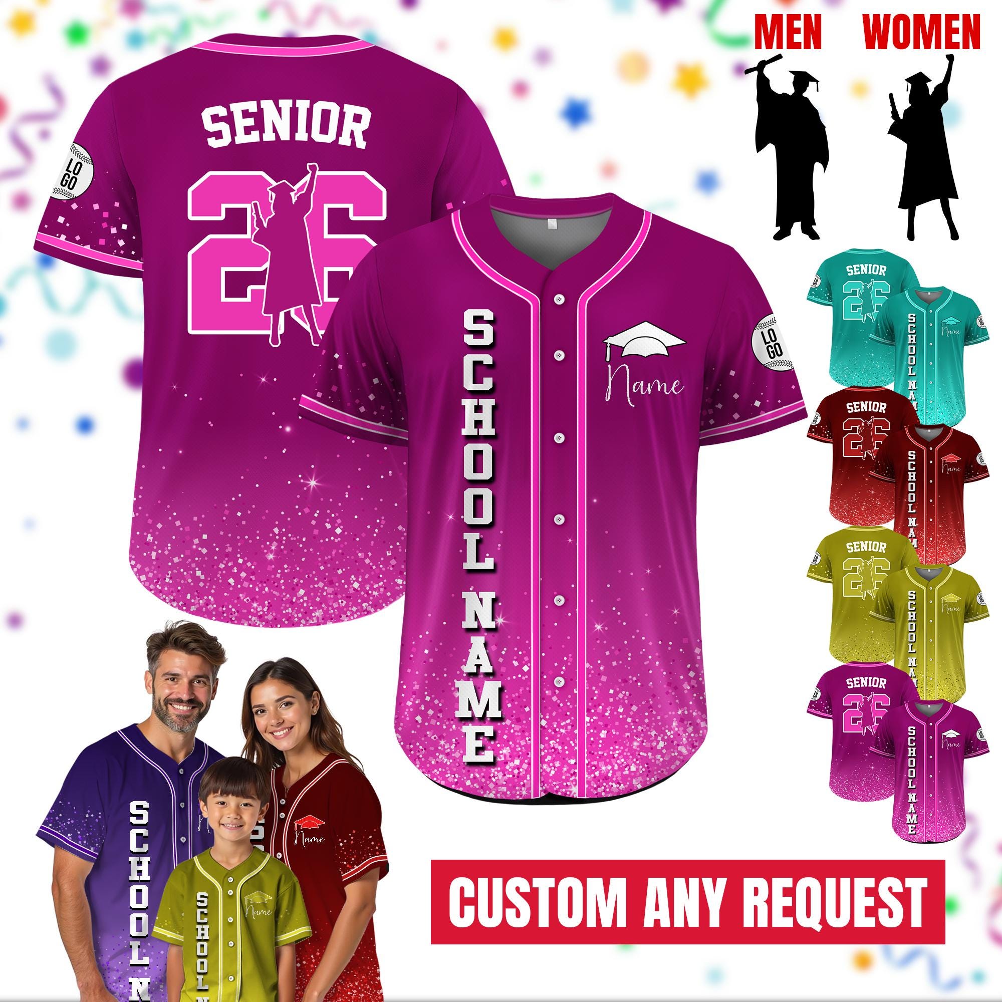 Custom Graduation Squad, Personalized Name Senior Jersey, Custom Matching High School Graduation Shirt, Graduation Gifts, Graduation Party