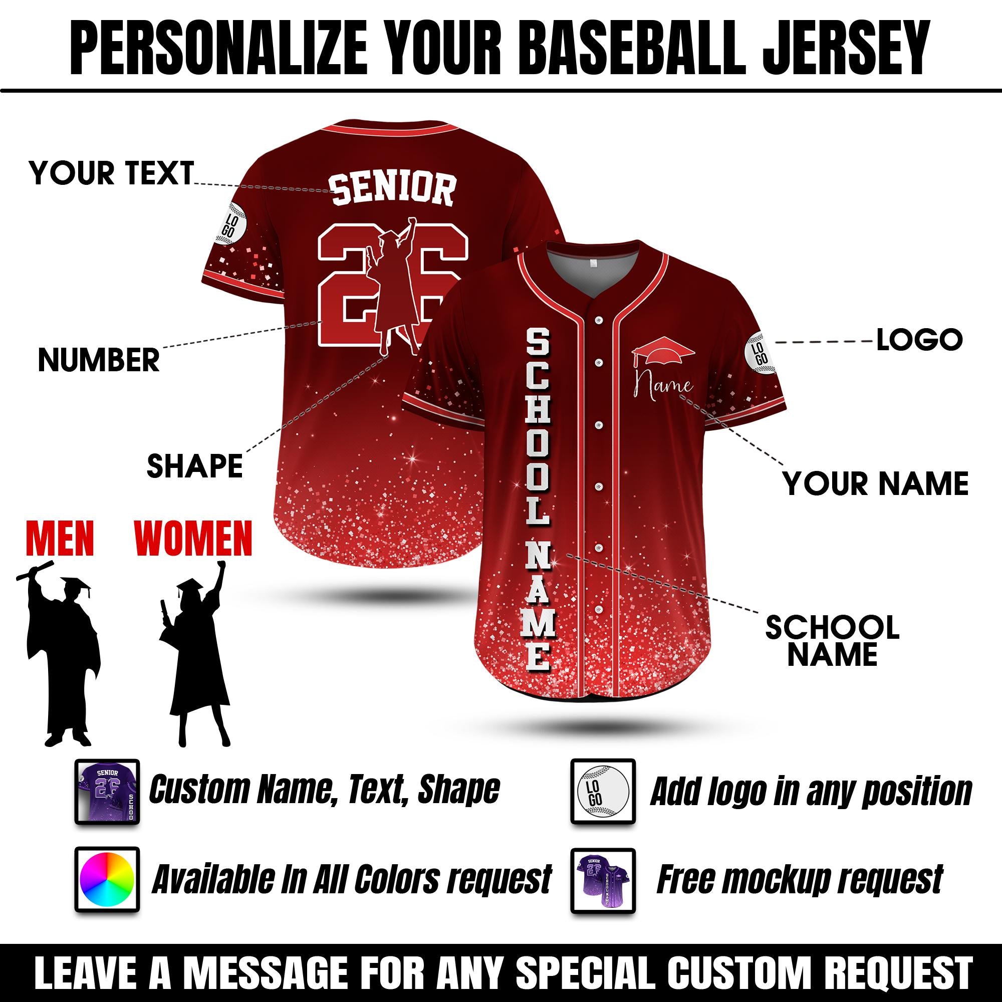Custom Name Class of 2026 Jersey, Personalized High School Graduation Shirt, Custom Graduation Squad, Graduation Gifts, Graduation Party