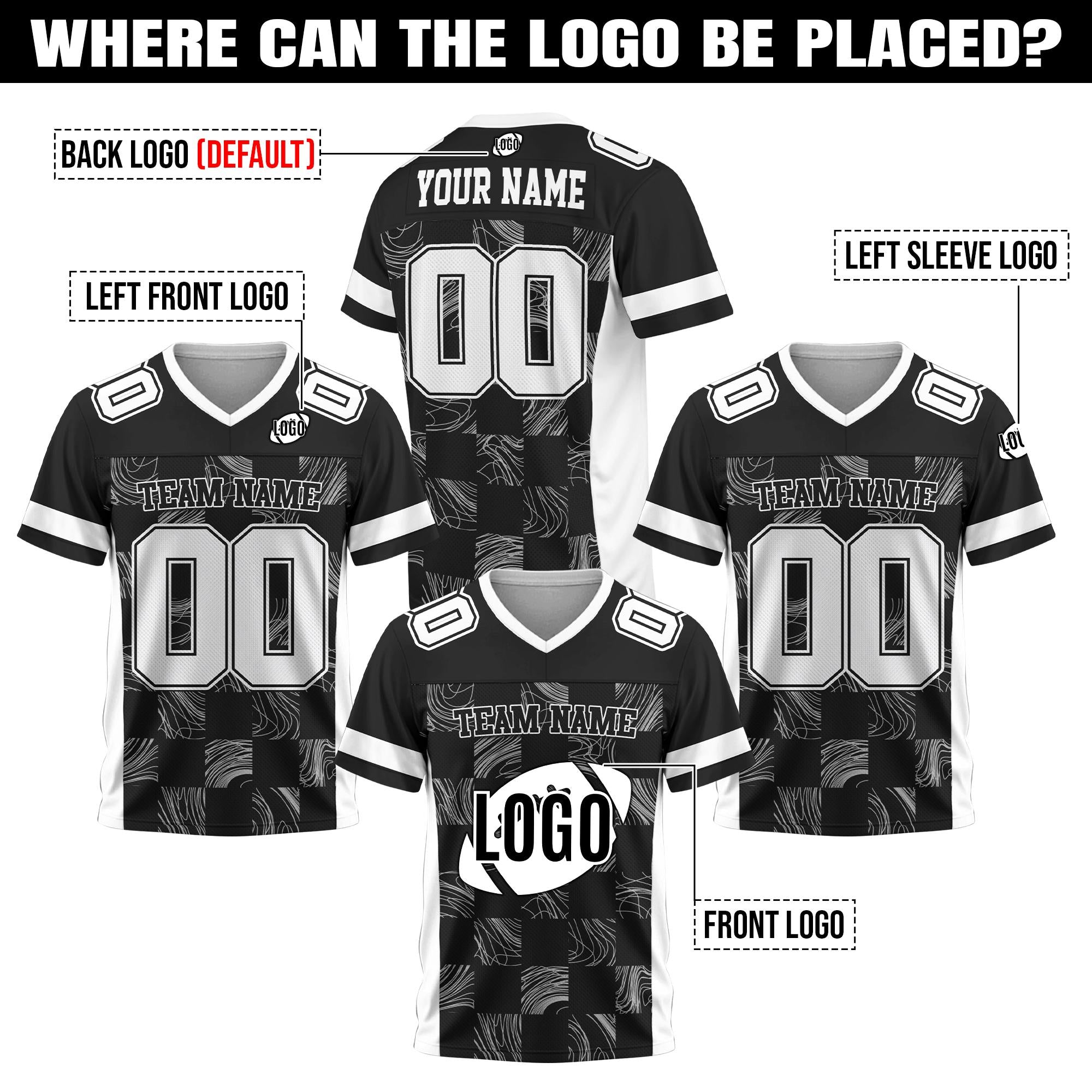 Personalized Name Number Logo Football Jersey for Men Women Kids, Custom Football Jersey Uniform For Football Team Football Fans Lovers