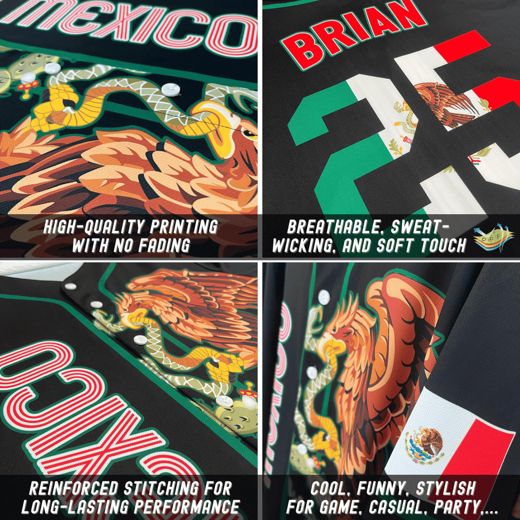 Personalization Mexico Baseball Jersey, Custom Team Name Number Mexican Jersey Shirt for Men Women Youth Kid Game Day Outfit For Mexico Fans
