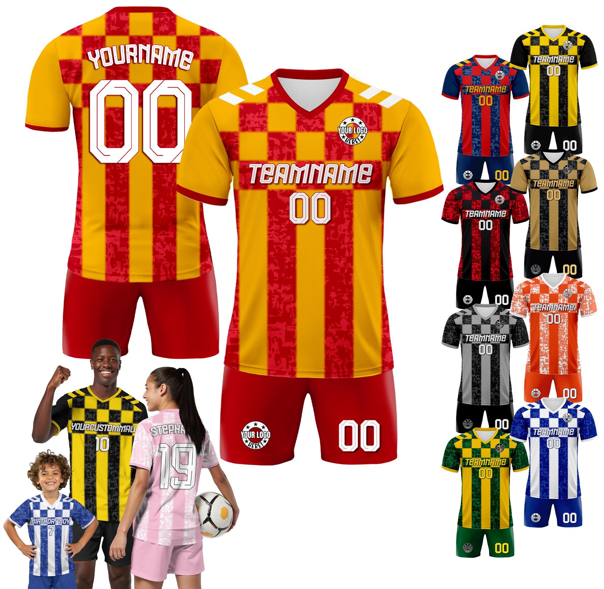 Personalized Sublimation Soccer Jersey Custom Name Number Jersey for Boy Girl Adult Team Uniform, Custom Boy Soccer Jersey Team Uniform