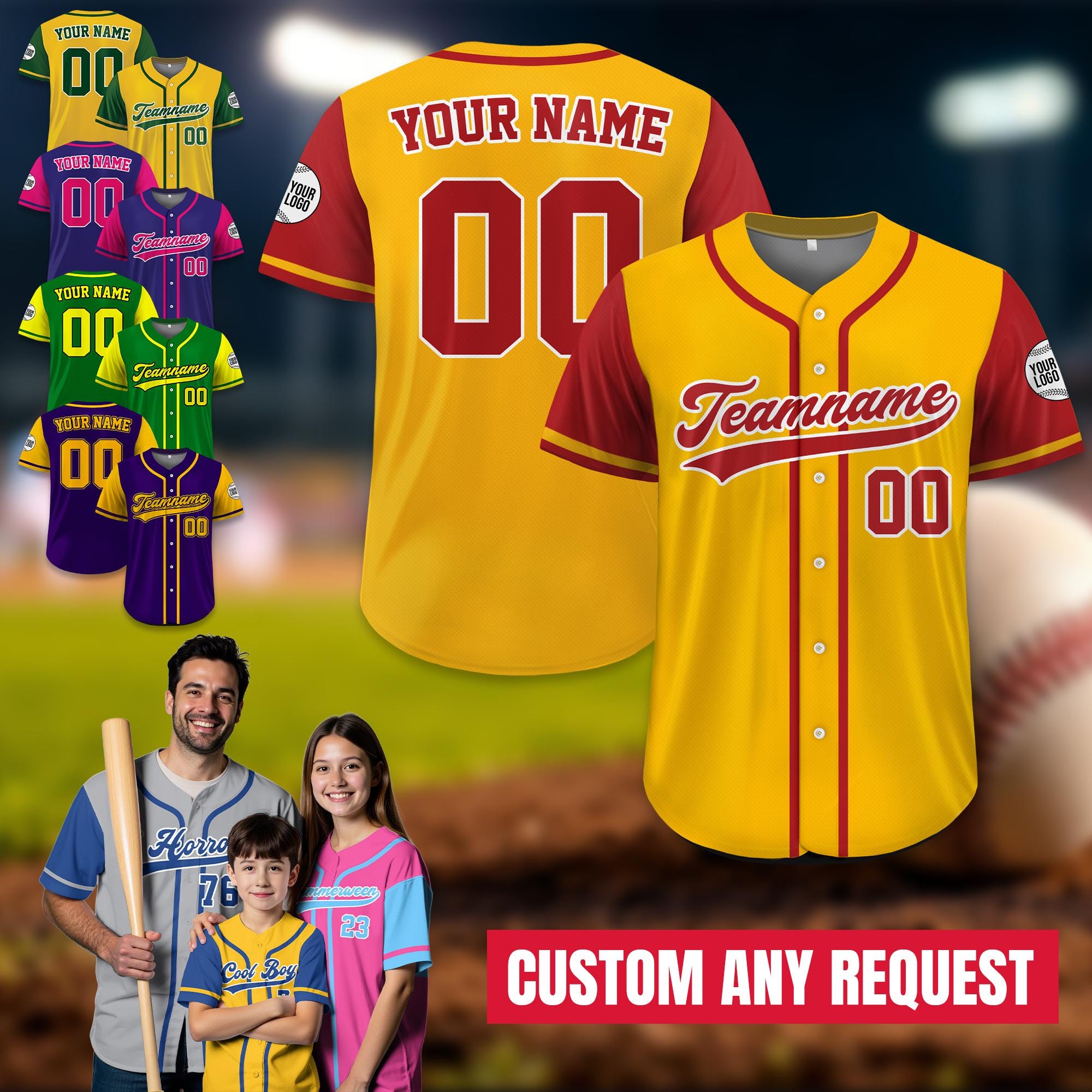 Personalized Baseball Jersey for Men Women Youth Kid, Custom Team Name Number Baseball Jersey, Baseball Uniform For Baseball Fans Lovers
