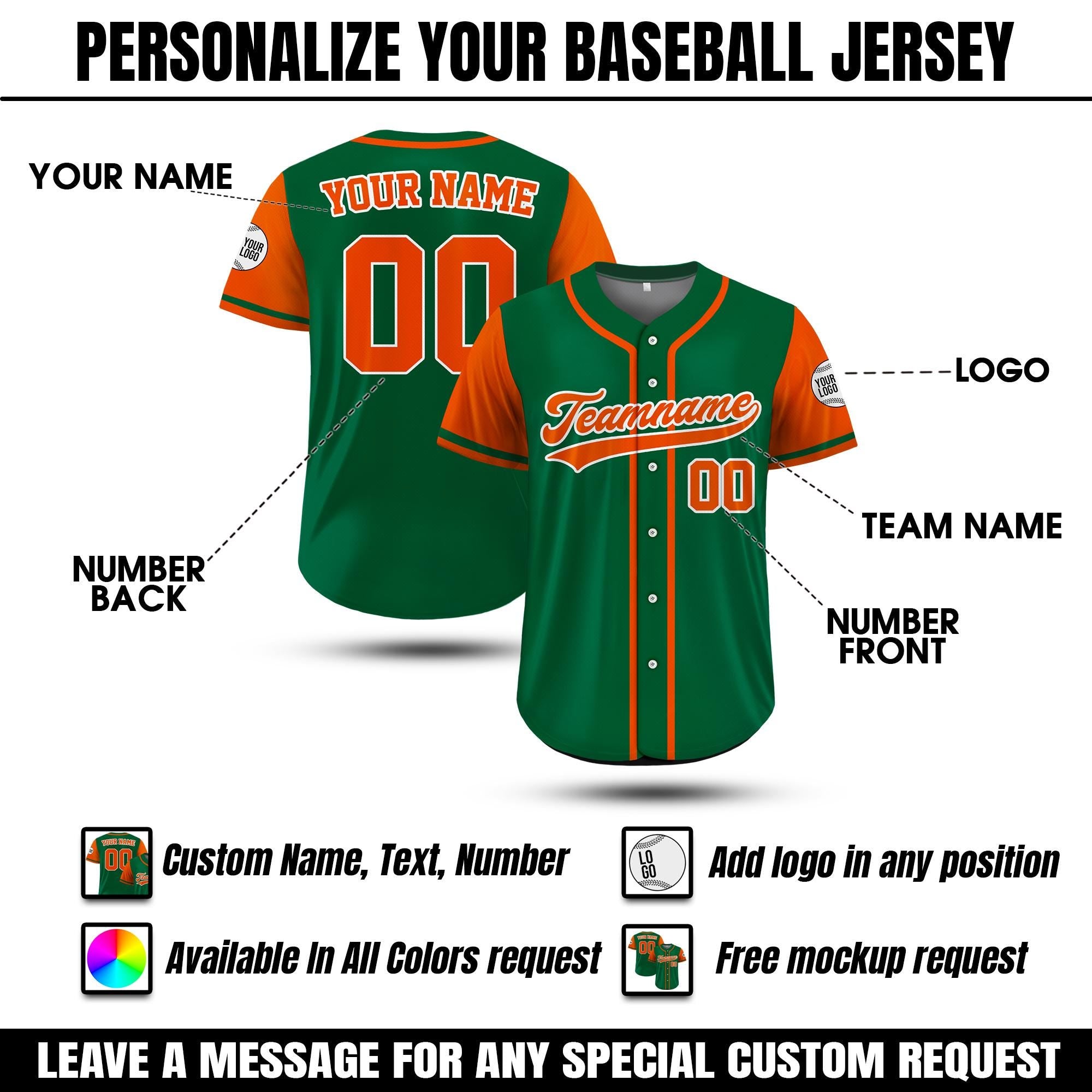 Personalized Baseball Jersey Uniform For Baseball Fans Lovers, Custom Team Name Logo Number Baseball Jersey, Gift for Men Women Youth Kid