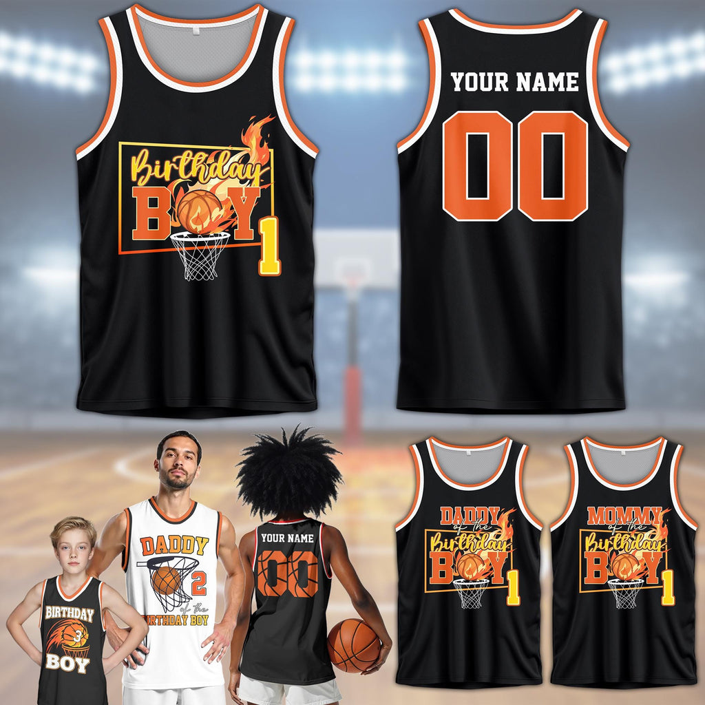 Personalized Birthday Boy Basketball Jersey for Youth Kids, Custom Kids Birthday Gift Basketball Jersey, Family Matching Birthday Gift Boy