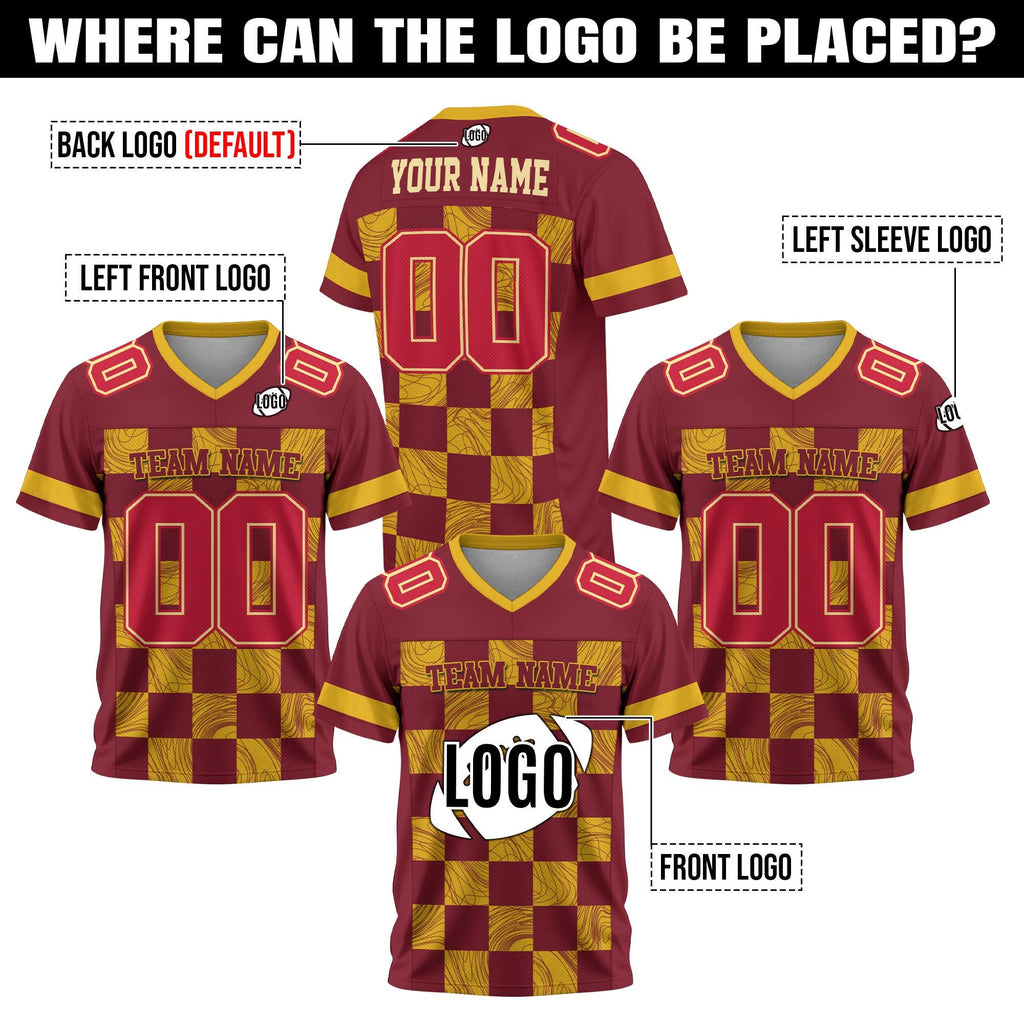 Custom Name Number Logo Football Jersey for Men Women Youth Kids, Personalized Football Jersey Uniform American Football Fans Lovers Gifts