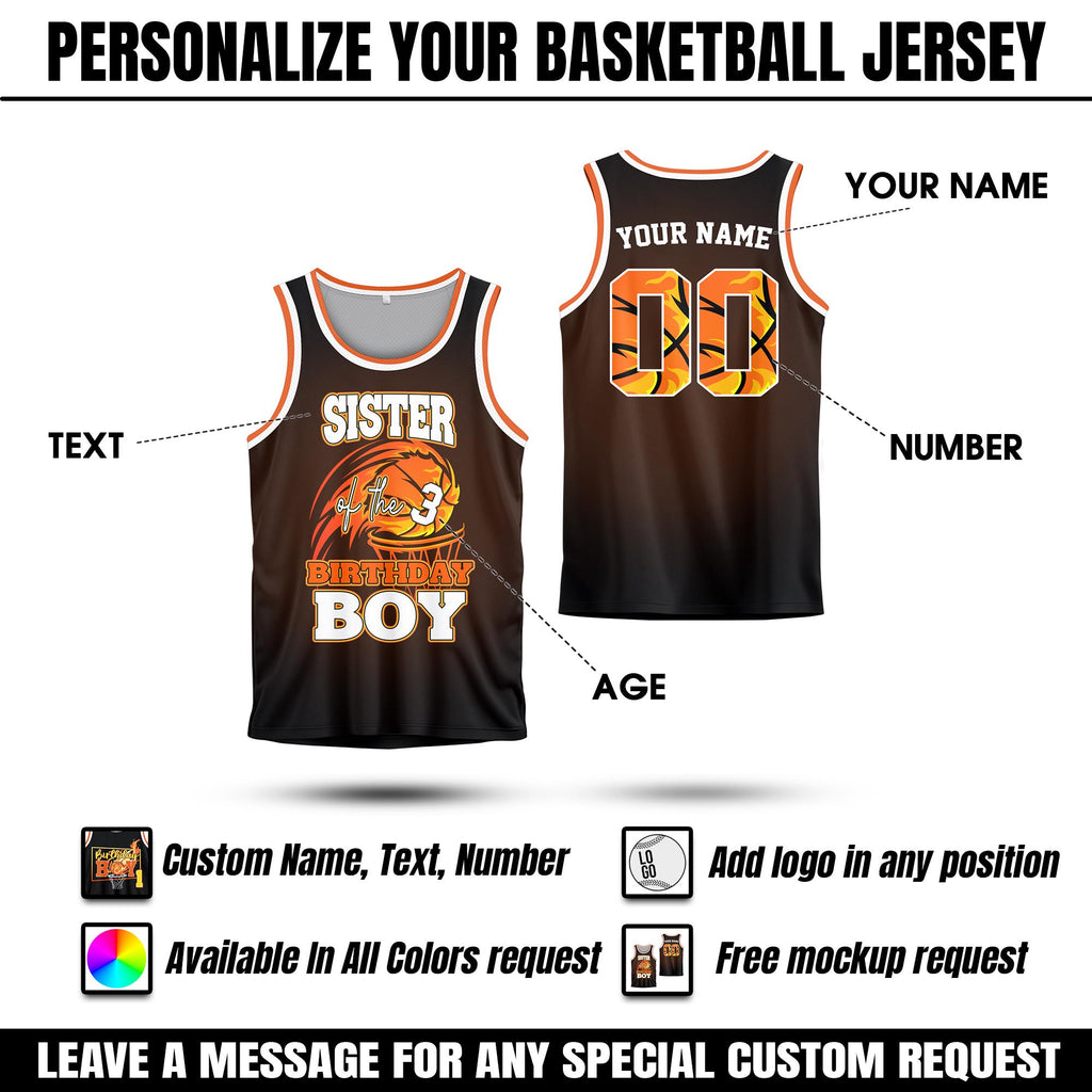 Personalized Birthday Family Basketball Jersey for Family Matching, Custom Birthday Boy Basketball Jersey, Basketball Game Day