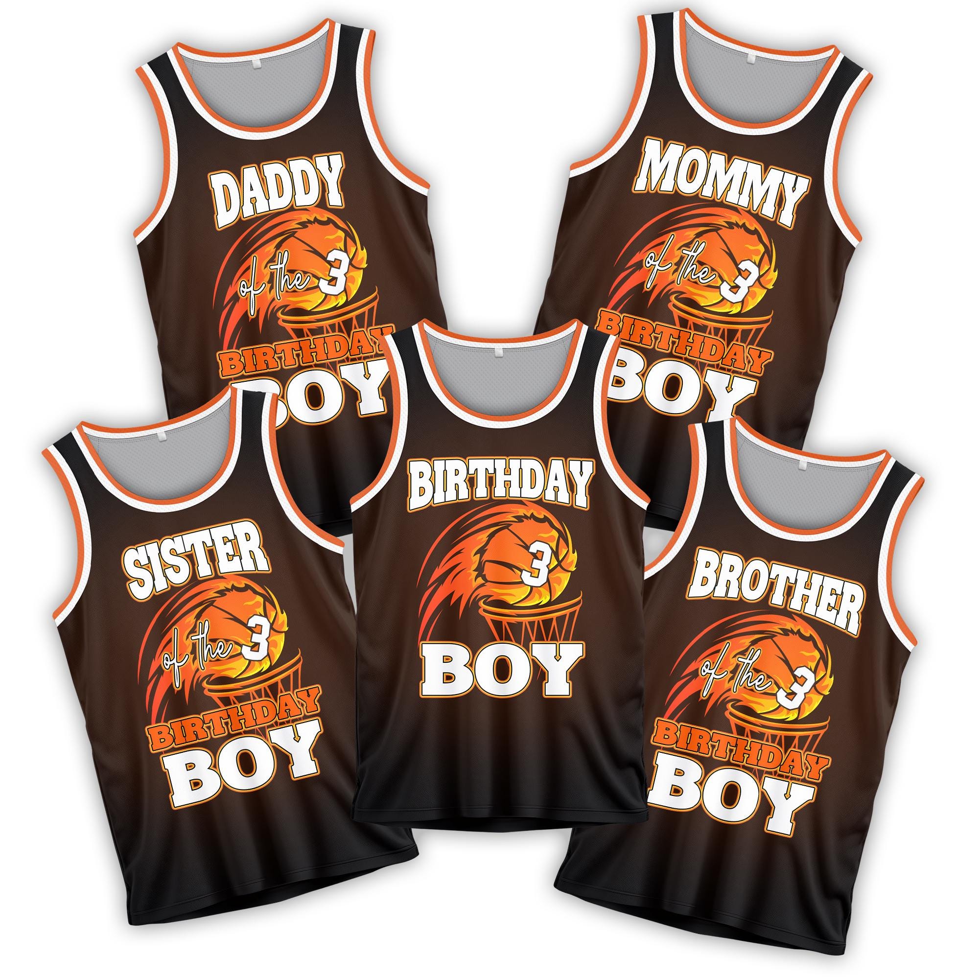 Personalized Birthday Family Basketball Jersey for Family Matching, Custom Birthday Boy Basketball Jersey, Basketball Game Day