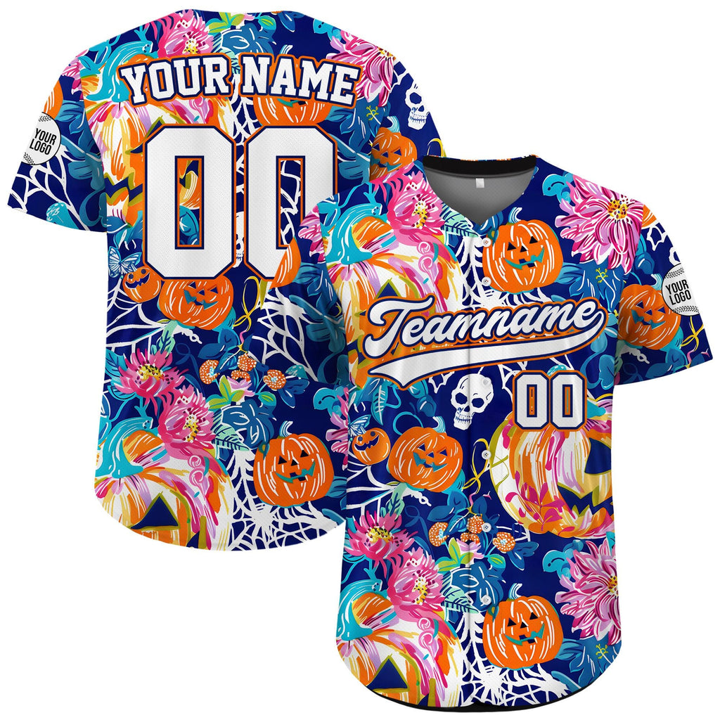 Custom Summerween Summer Halloween Hawaiian Baseball Jersey, Personalized Summer Skeleton Ghost Baseball Jersey, Halloween Skeleton Shirt