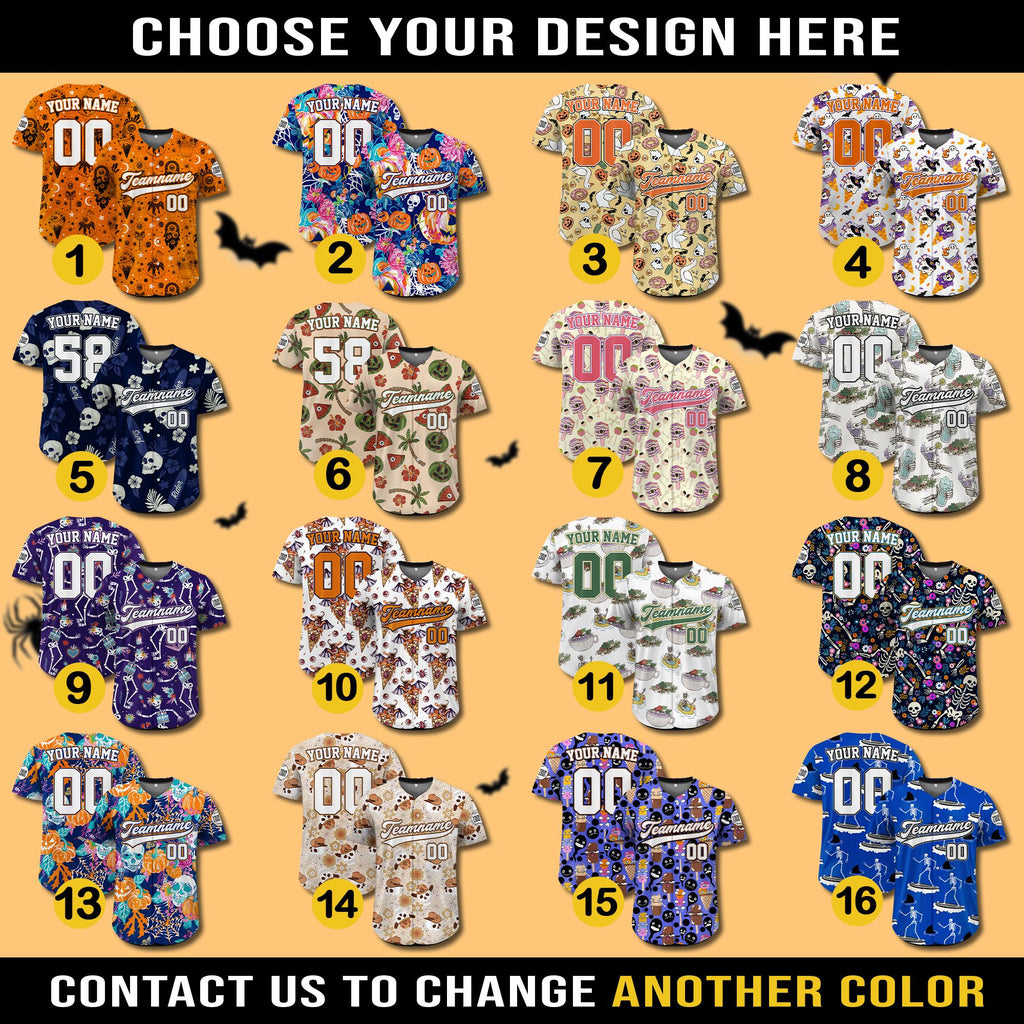 Custom Summerween Ice Cream Baseball Jersey for Men Women Youth Kid, Personalized Spooky Season Shirt Jersey, Trendy Summer Beach Shirt