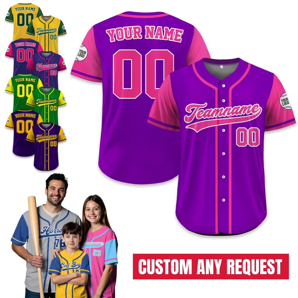 Personalized Team Fan Baseball Jersey Uniform For Adult Kid, Custom Team Name Logo Number Baseball Jersey, Custom Own Jersey Jersey Gift
