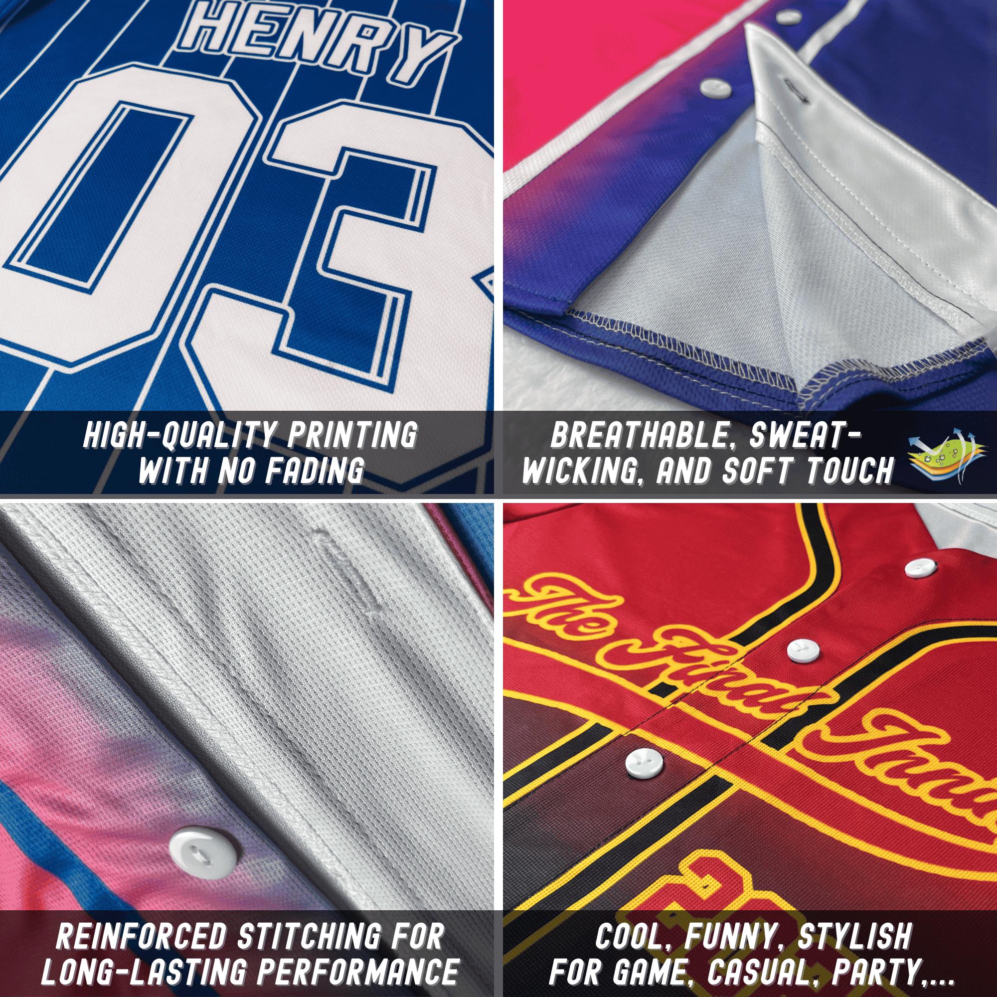 Personalized Team Fan Baseball Jersey Uniform For Adult Kid, Custom Team Name Logo Number Baseball Jersey, Custom Own Jersey Jersey Gift