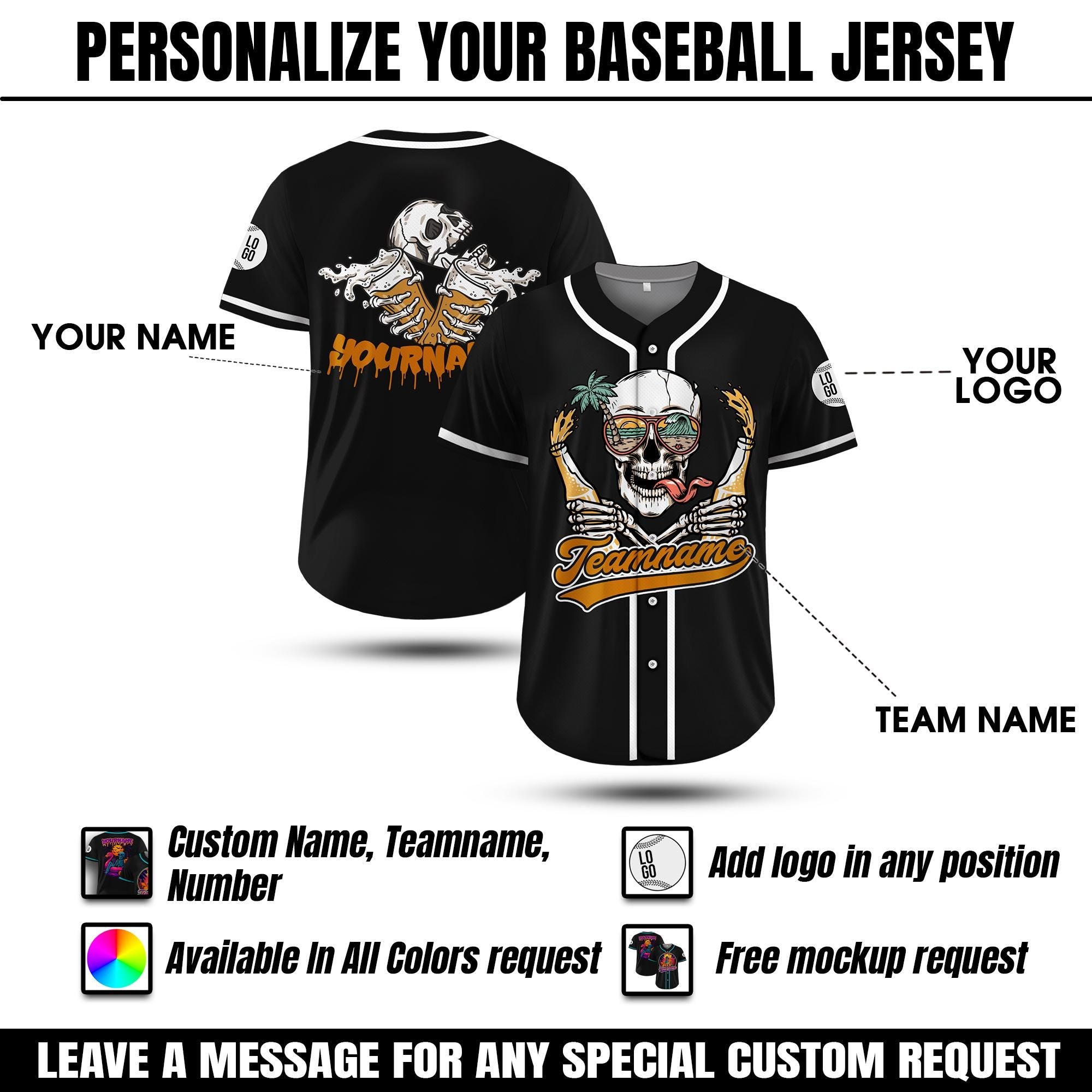 Custom Halfway to Halloween Baseball Jersey, Personalized Summer Vacation Baseball Jersey, Horror Night Summerween Party for Halloween Lover